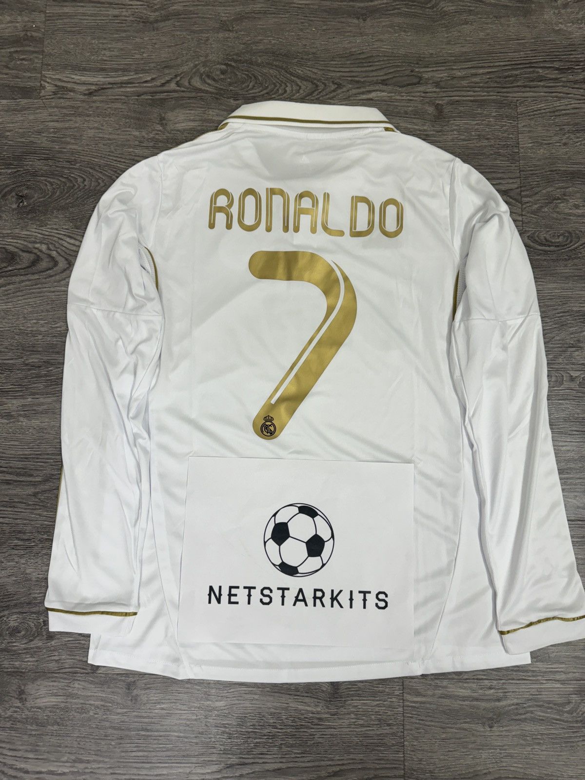 Adidas × Vintage 2011/2012-Real-Madrid-Ronaldo-White/Gold-S Size US S / EU 44-46 / 1 - 1 Thumbnail