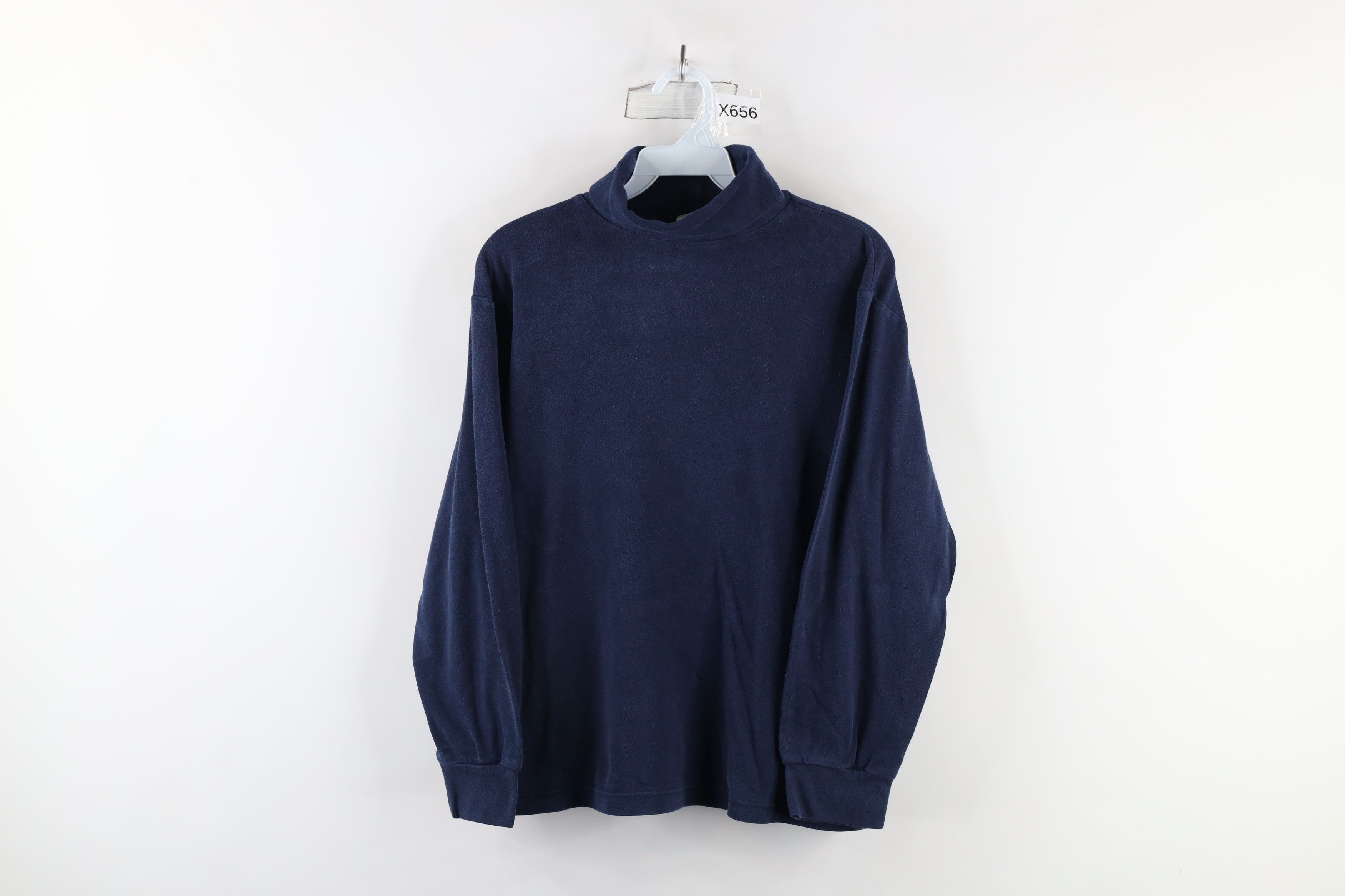 Vintage Vintage 90s Streetwear Long Sleeve Turtleneck T-Shirt Blue Size L / US 10 / IT 46 - 1 Thumbnail