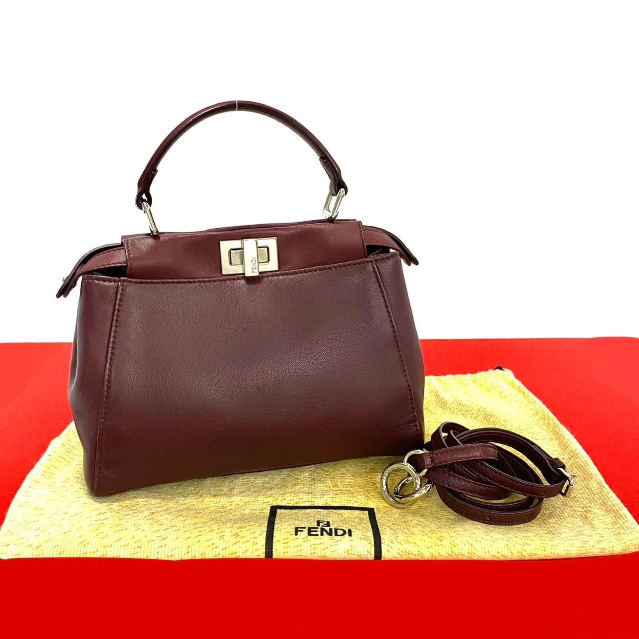 Fendi Fendi Shoulder Bag Red Leather Size ONE SIZE - 1 Thumbnail