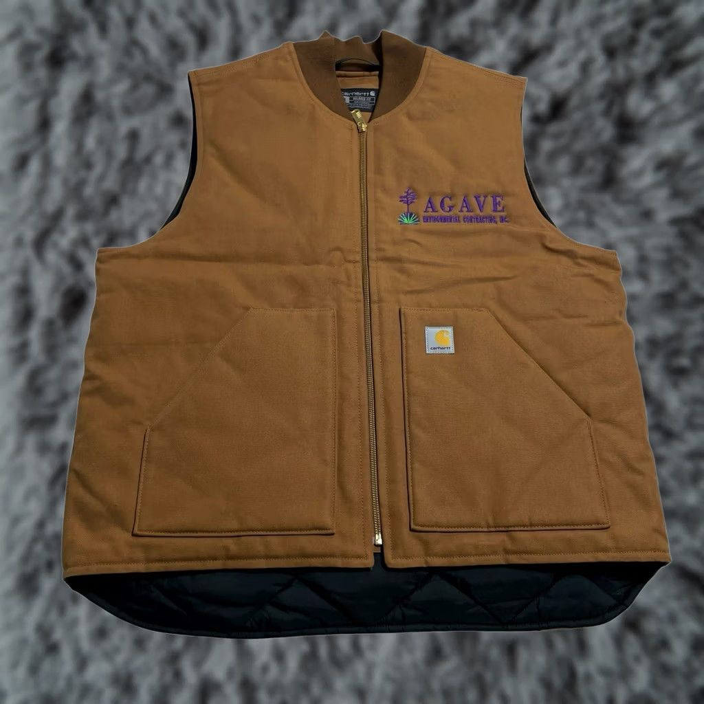 Carhartt Carhartt Vest Men's Brown Duck Quilt Lined Relaxed Fit Size XL Embroidered Workwear Size US XL / EU 56 / 4 - 1 Thumbnail