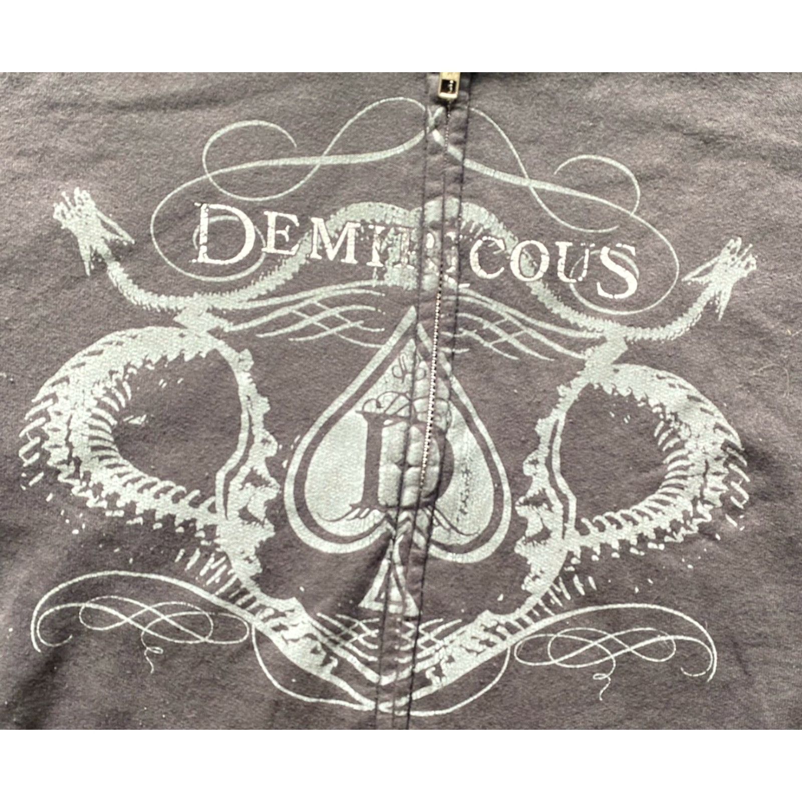 Vintage Demiricous Metal Band Hoodie Full Zip Men’s Medium B&E Sport Black Flaws Damage Wear Size US M / EU 48-50 / 2 - 2 Thumbnail