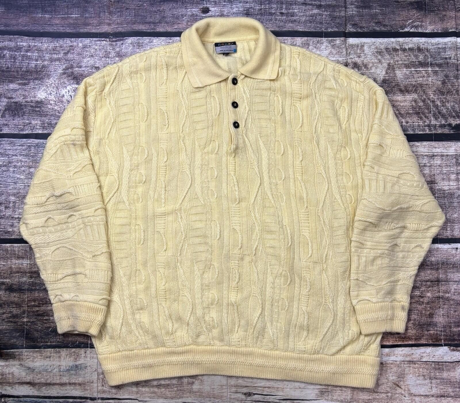 Coogi Coogi Polo Sweater Mens 2XL Wool 3D Knit Biggie Yellow 90s Size US XXL / EU 58 / 5 - 1 Thumbnail