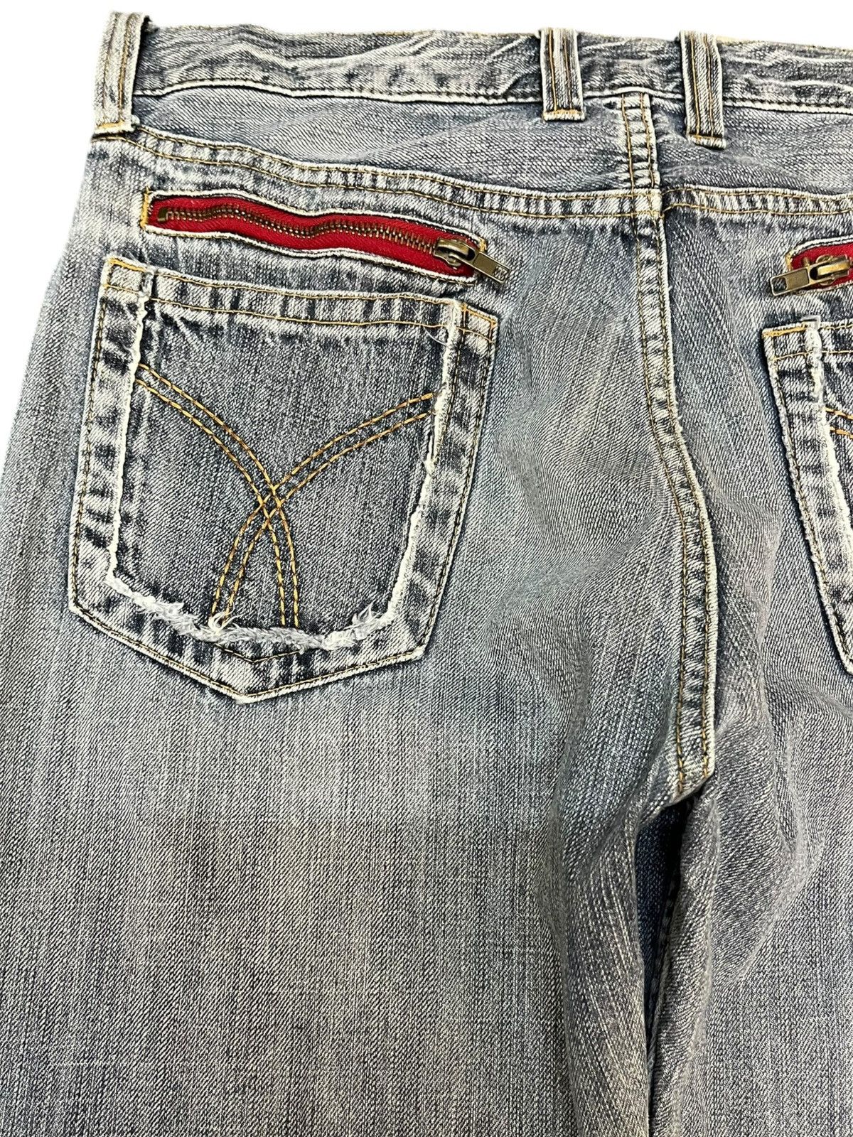 If Six Was Nine Vintagw Villand Faded Whiskers Zipper Back Pocket Denim Size US 31 - 9 Thumbnail