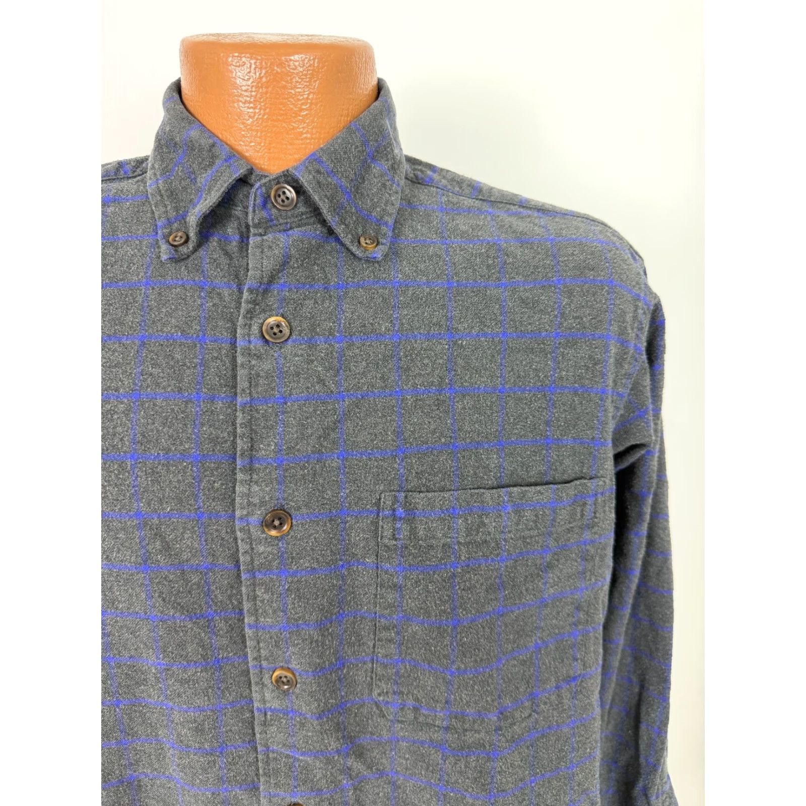 Orvis Orvis Luxury Flannel Shirt Men M Gray Blue Check Button-Up Shirt-Long Sleeve Casual Outdoors Mens M Cotton Flannel Check Pockets Size US M / EU 48-50 / 2 - 3 Thumbnail