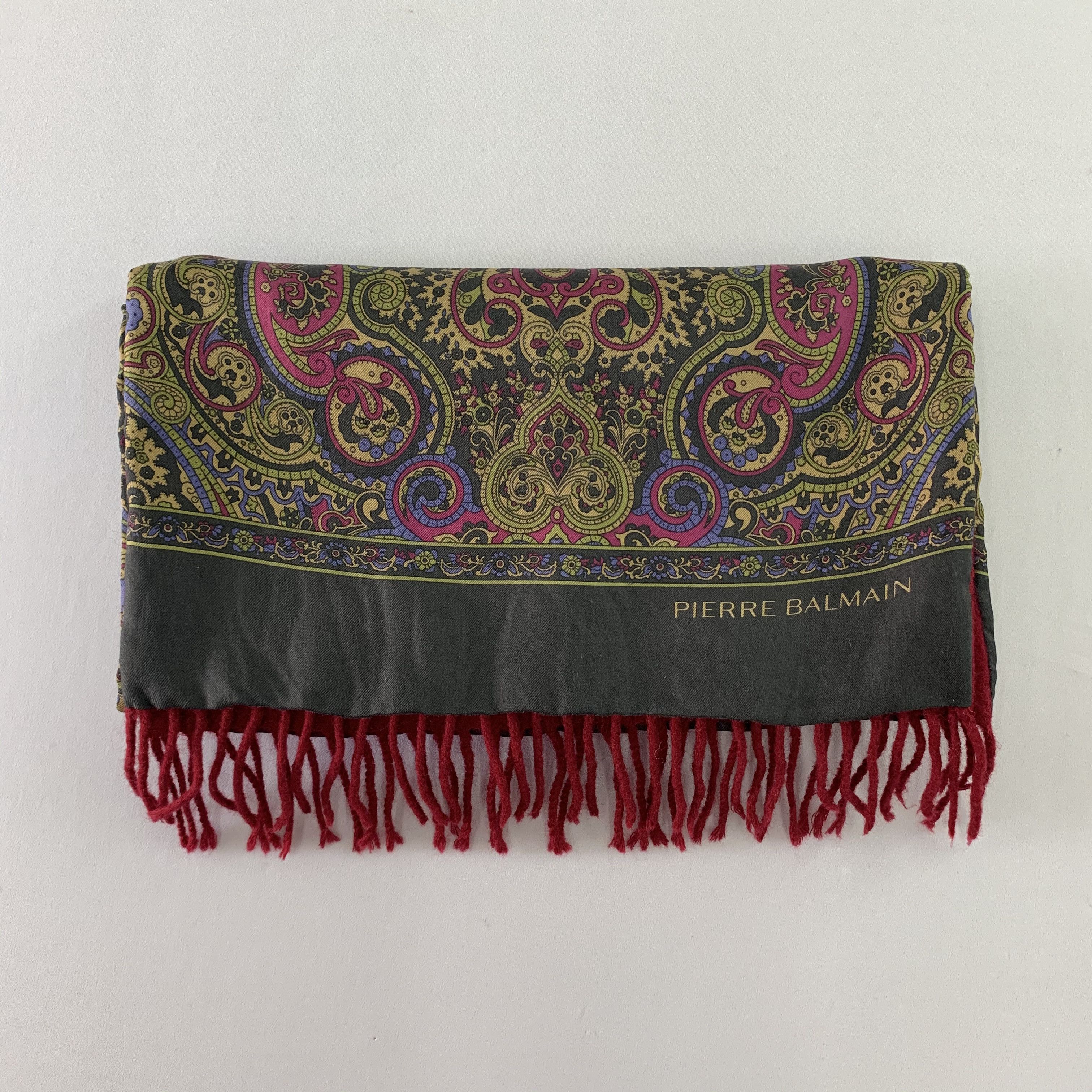 Pierre Balmain Pierre Balmain Scarf Silk Wool Muffler Neck Wrap BL4190 Size ONE SIZE - 6 Thumbnail
