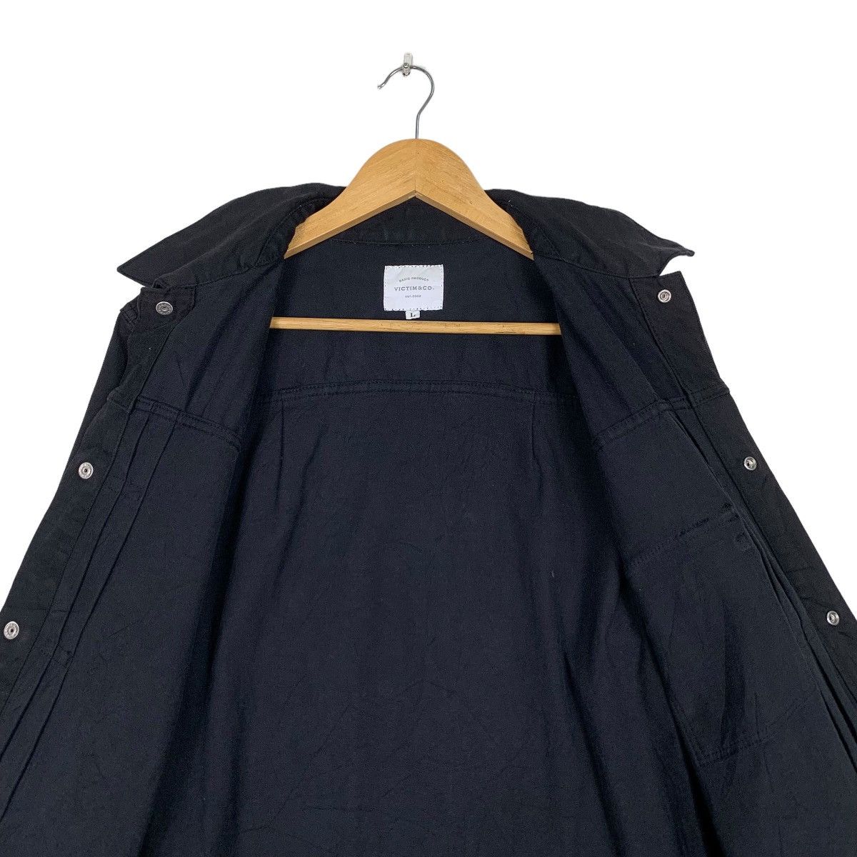 Japanese Brand VICTIM & CO Black Plain Casual Jacket #0958-C42 Size US L / EU 52-54 / 3 - 11 Thumbnail