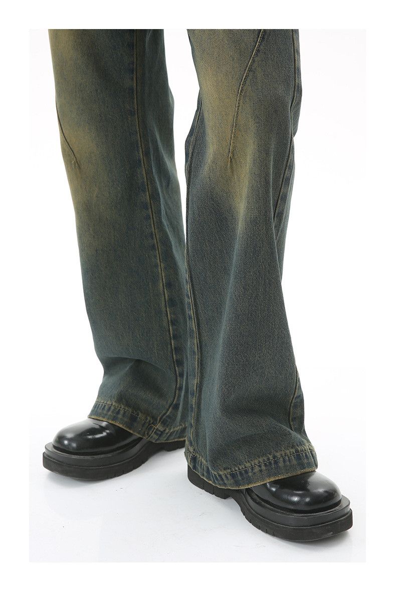 Japanese Brand × Jean Japanese retro distressed blue mid-rise loose flared jeans Size US 32 / EU 48 - 6 Thumbnail