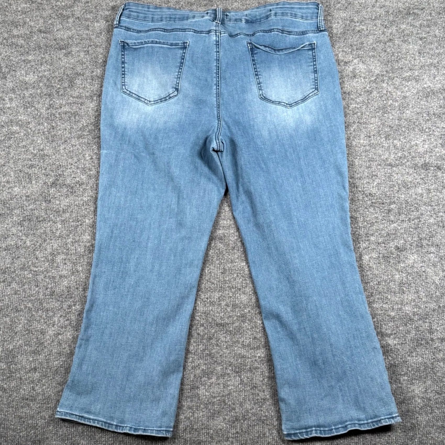 NYDJ NYDJ Elodie Marilyn Straight Leg Jeans Light Wash Slimming Lift & Tuck Technology 14W Rip 5-Pocket Denim Jeans Women Slim Straight Size 36" / US 14 / IT 50 - 3 Thumbnail