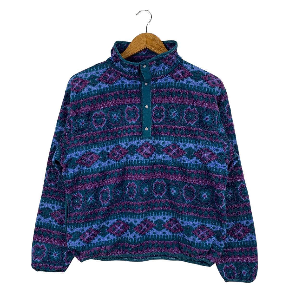 L.L. Bean × Vintage Vintage L.L.BEAN Half Button Fleece Sweatshirt Pullover Size US L / EU 52-54 / 3 - 1 Thumbnail