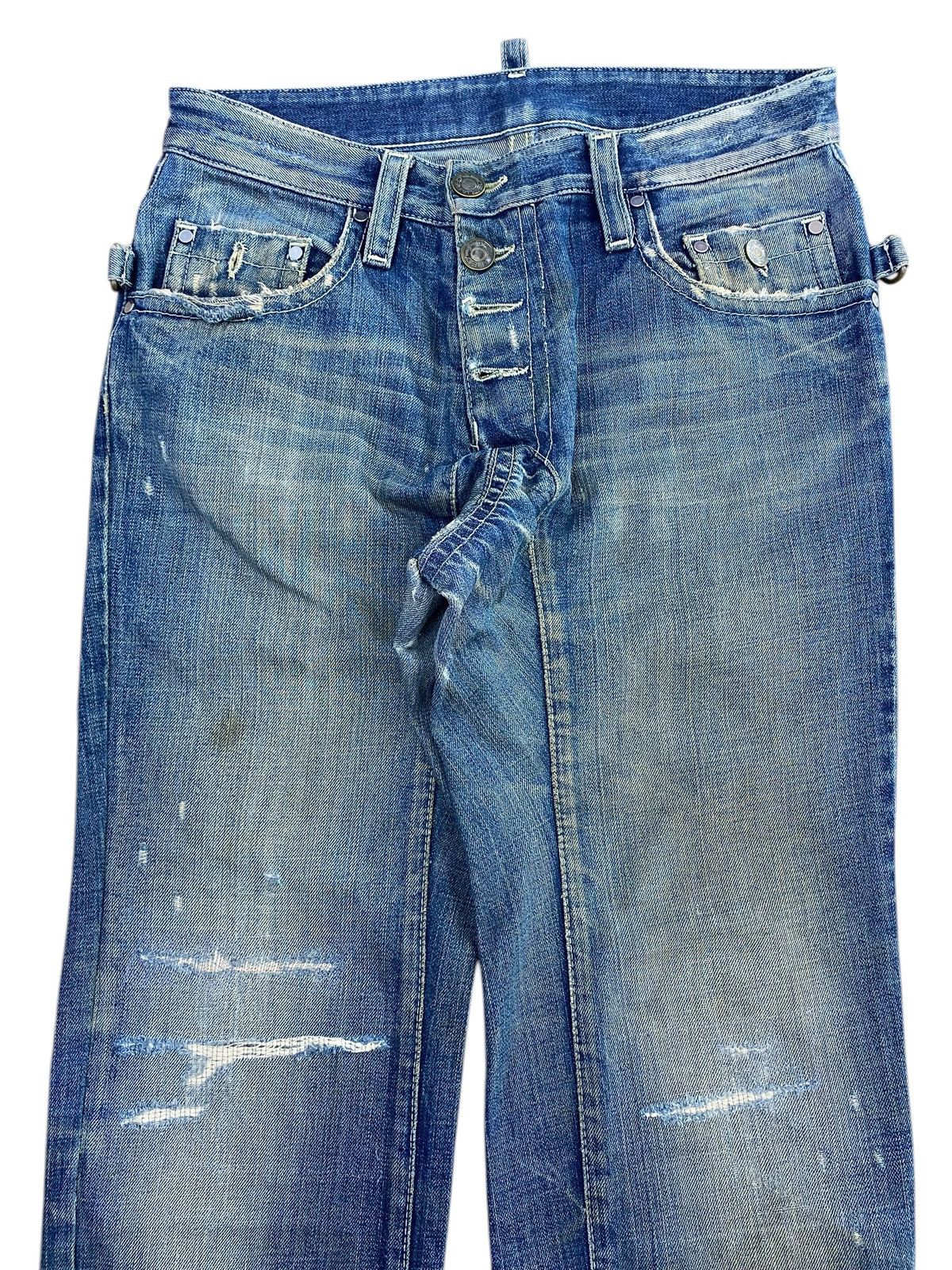 Dsquared2 Dsquared2 Vintage Whiskers Faded Wash Style Ripped Jeans Size US 31 - 2 Thumbnail