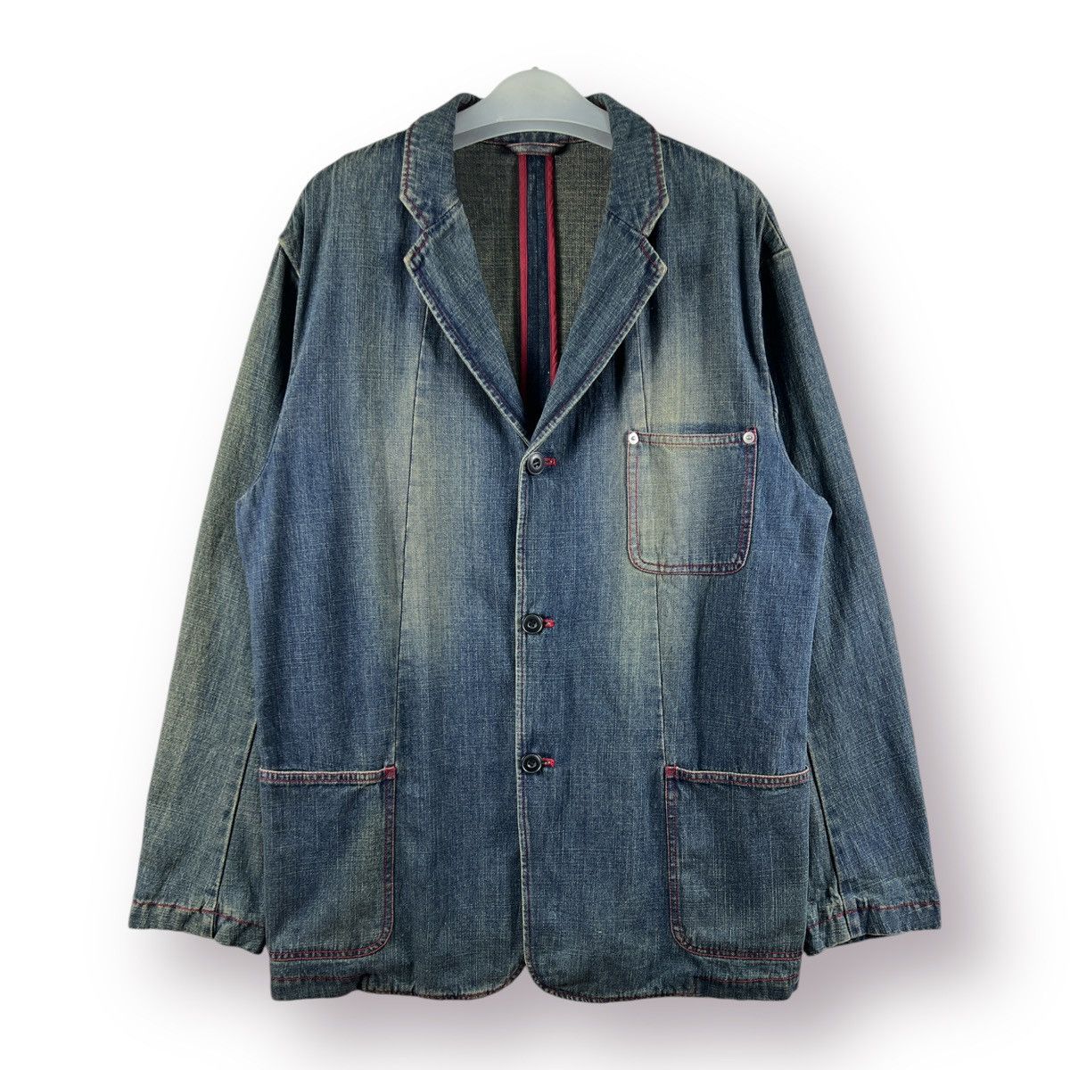 Japanese Brand 🔥 Distressed Denim West win Amekaji Chore pocket Jacket - L Size US S / EU 44-46 / 1 - 1 Thumbnail