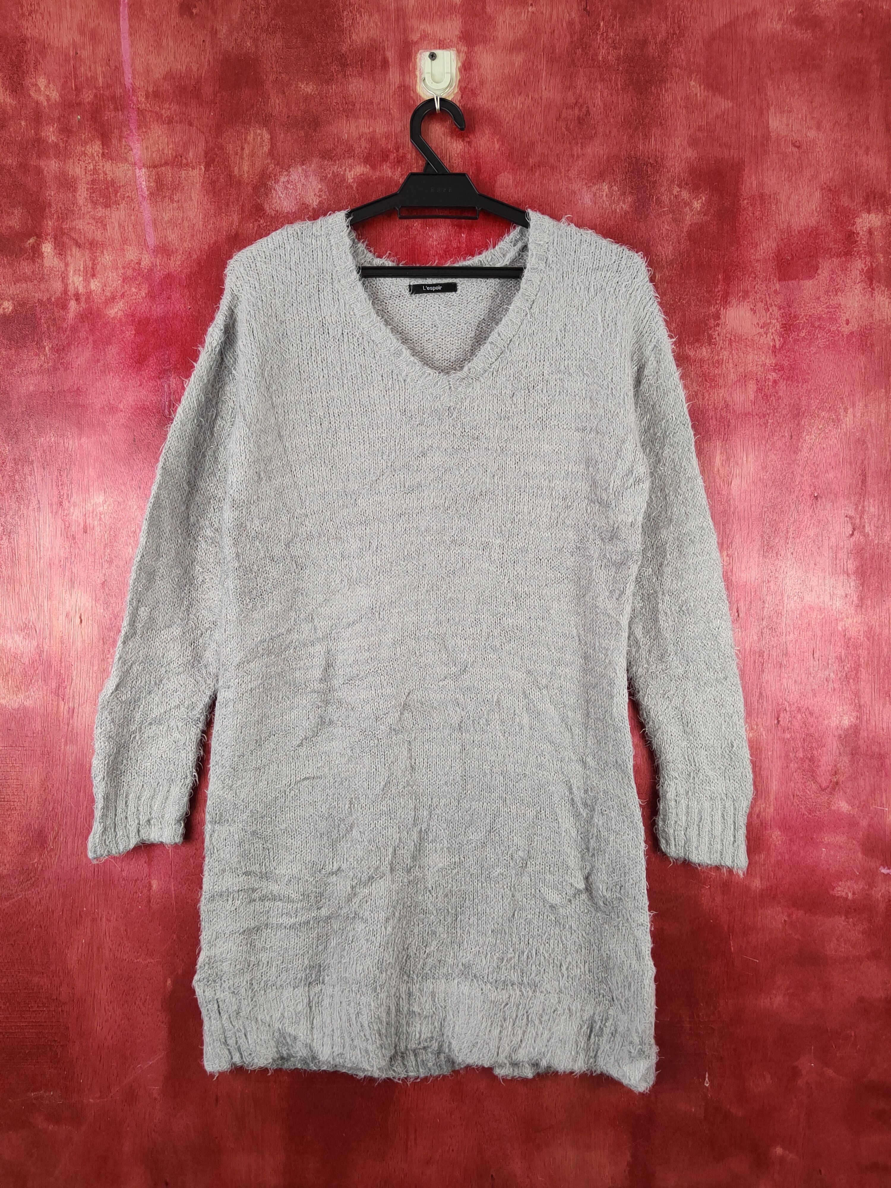 Japanese Brand × Vintage Vintage Avant garde by L'espoir Gray Fur Mohair Knitwear Size M / US 6-8 / IT 42-44 - 1 Thumbnail