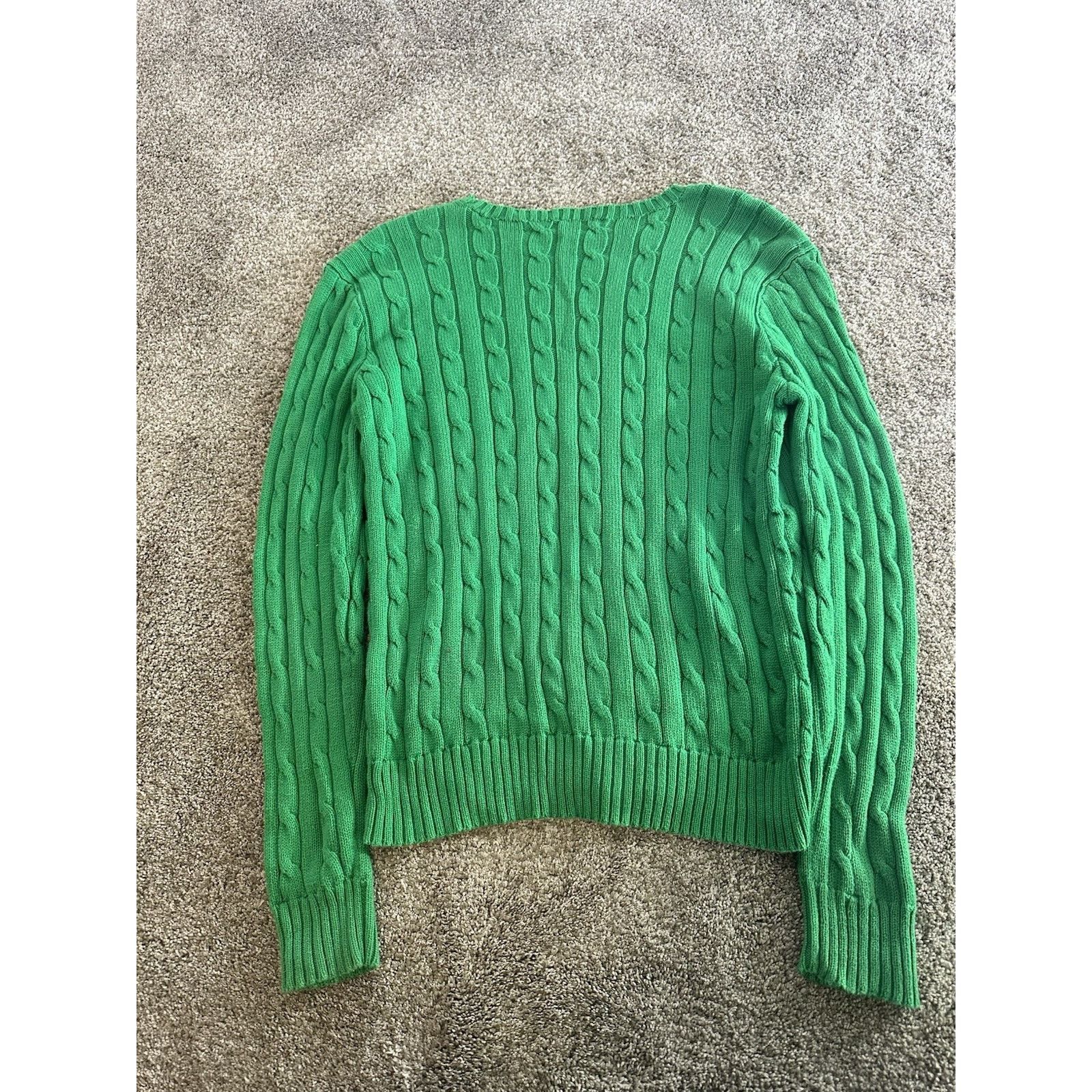 Polo Ralph Lauren Ralph Lauren woman’s Green Cable-Knit Pullover Sweater L Size US L / EU 52-54 / 3 - 9 Thumbnail