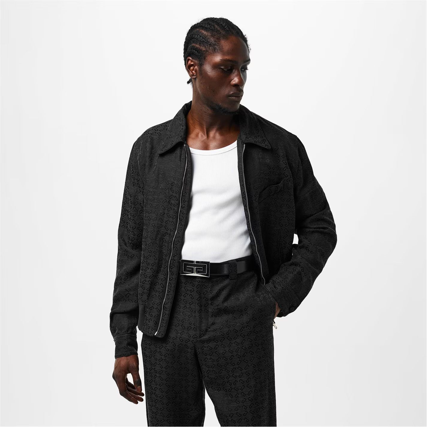 Givenchy o1g2r1mq0426 Blouson Linen Coach Jacket in Black Size US L / EU 52-54 / 3 - 3 Thumbnail