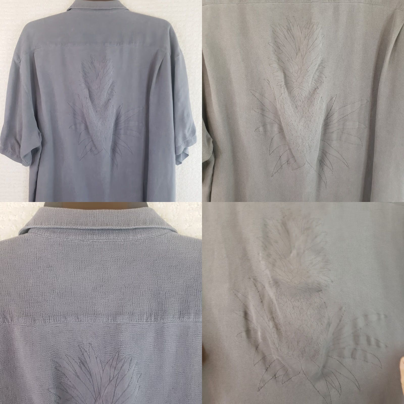 Tommy Bahama Tommy Bahama Shirt Men XXL Original Fit Silk Short Sleeve Button-Down Gray N/A 2XL Button-Up Beach Hawaiian Tropical Size US XXL / EU 58 / 5 - 8 Thumbnail