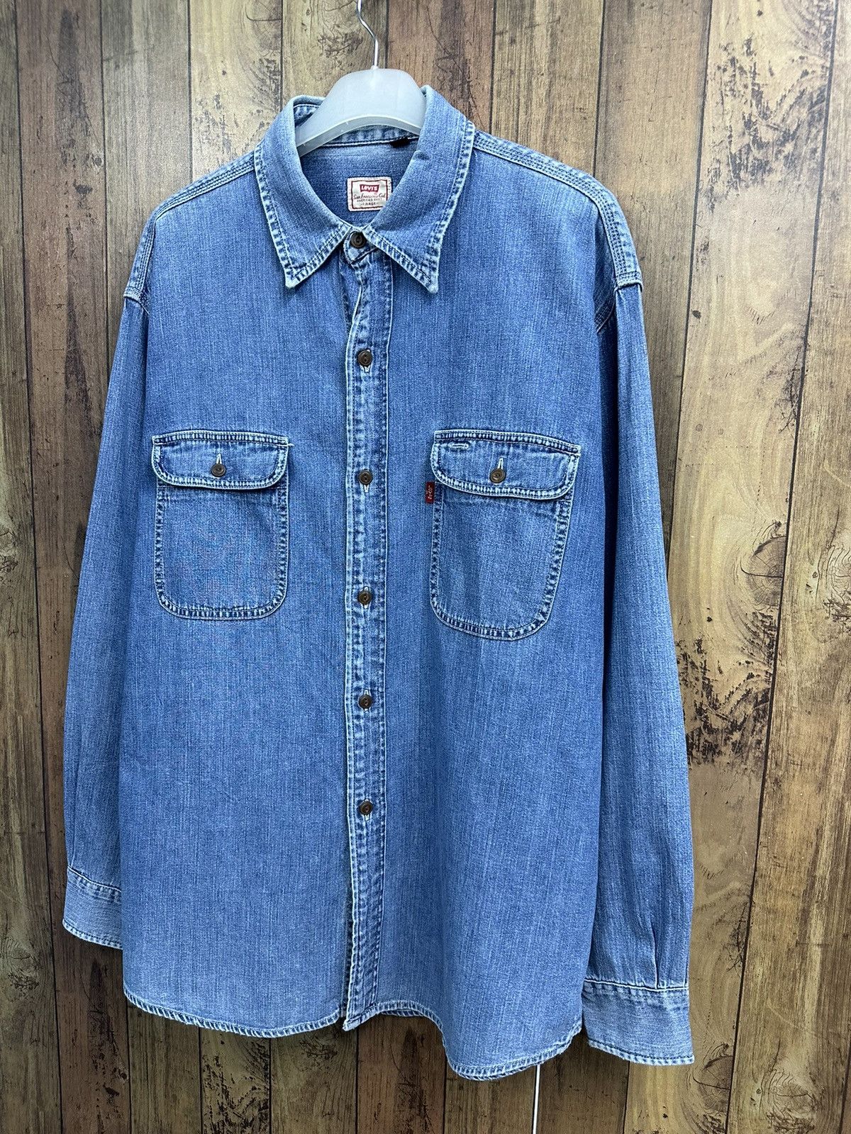 Levi's Levis Western 90s Vintage Denim Shirt A279 Size US L / EU 52-54 / 3 - 2 Thumbnail