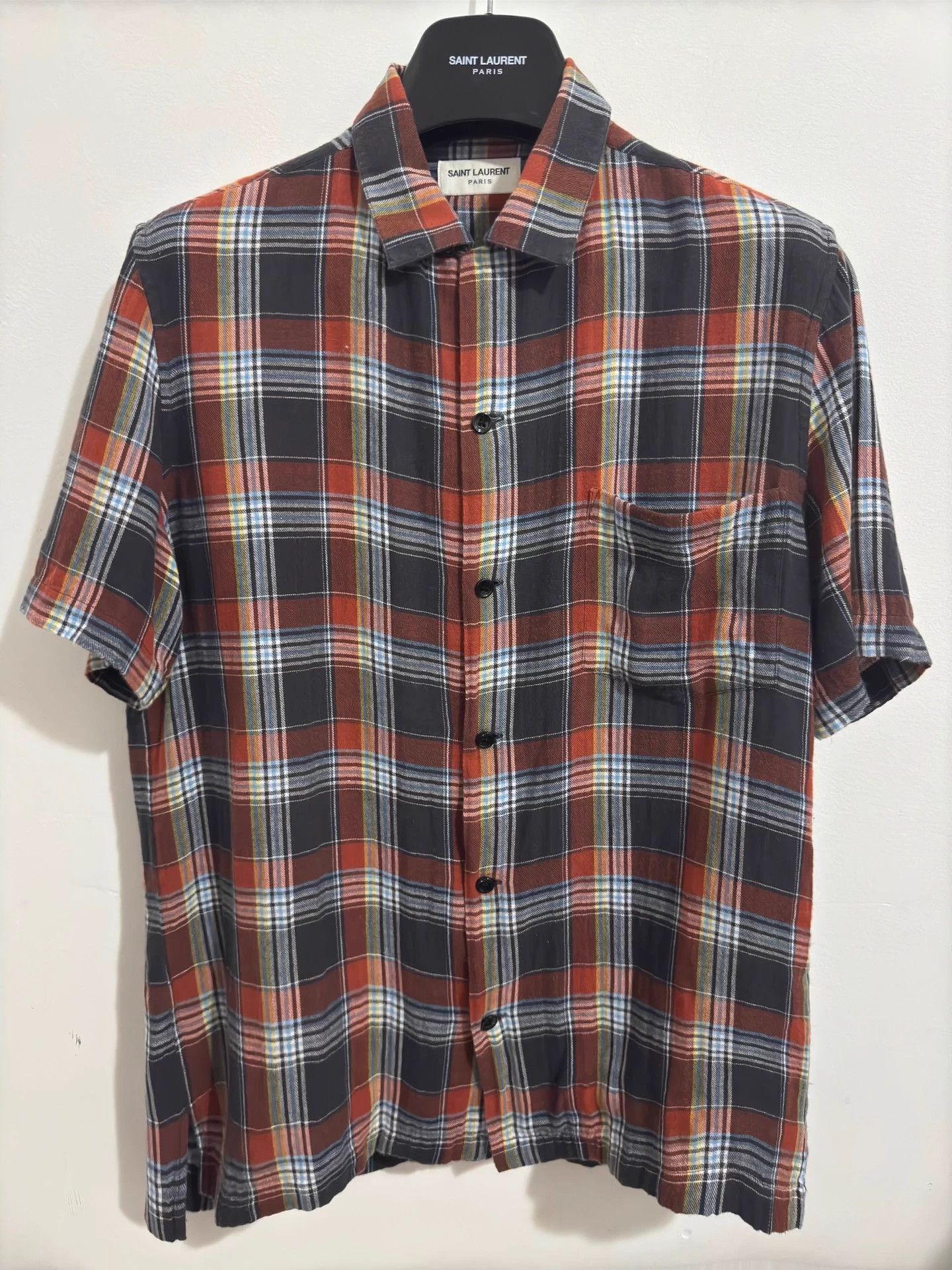 Saint Laurent Paris Saint Laurent SLP 16SS Plaid Pocket Shirt S