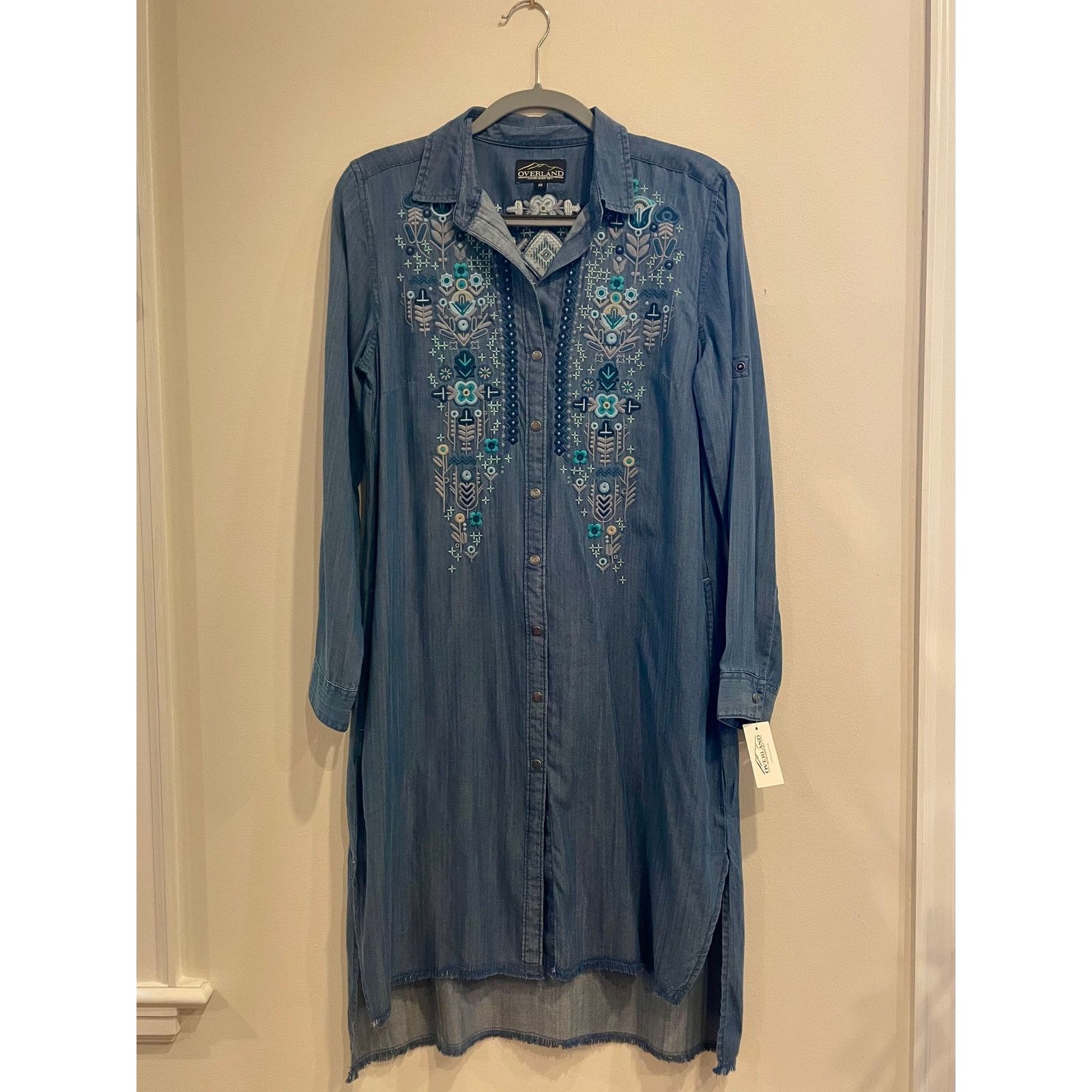 Overland Carley Indigo Tencel Embroidered Dress (S) in Blue, Women's — image 2 of 5