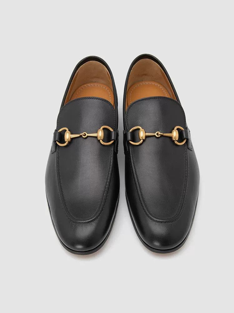 Gucci Black Leather Slip On Slide Loafers Shoes  Mens Size 9 Men main image 4