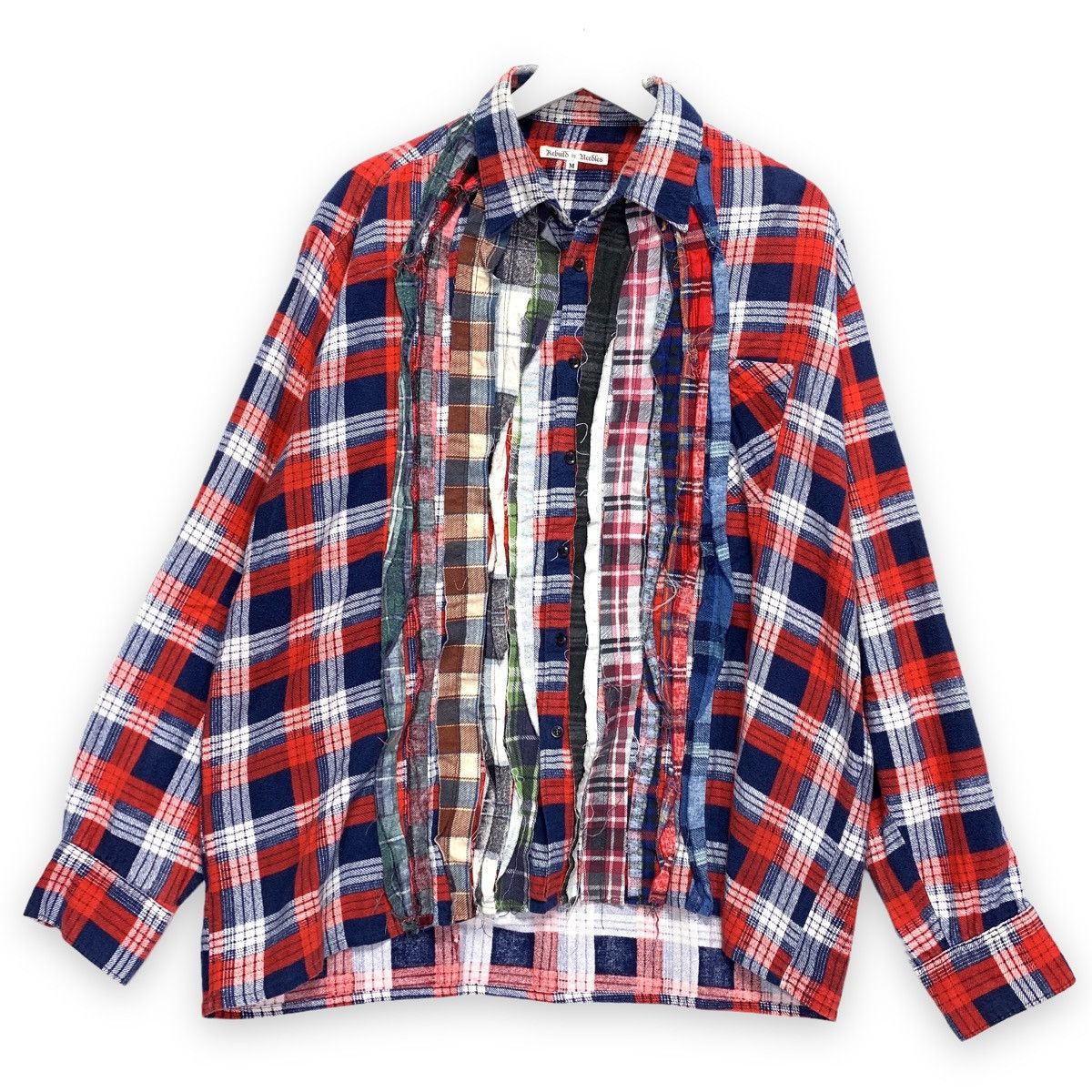 Needles Needles Rebuild Ribbon Cut Flannel Shirt Remake | Grailed