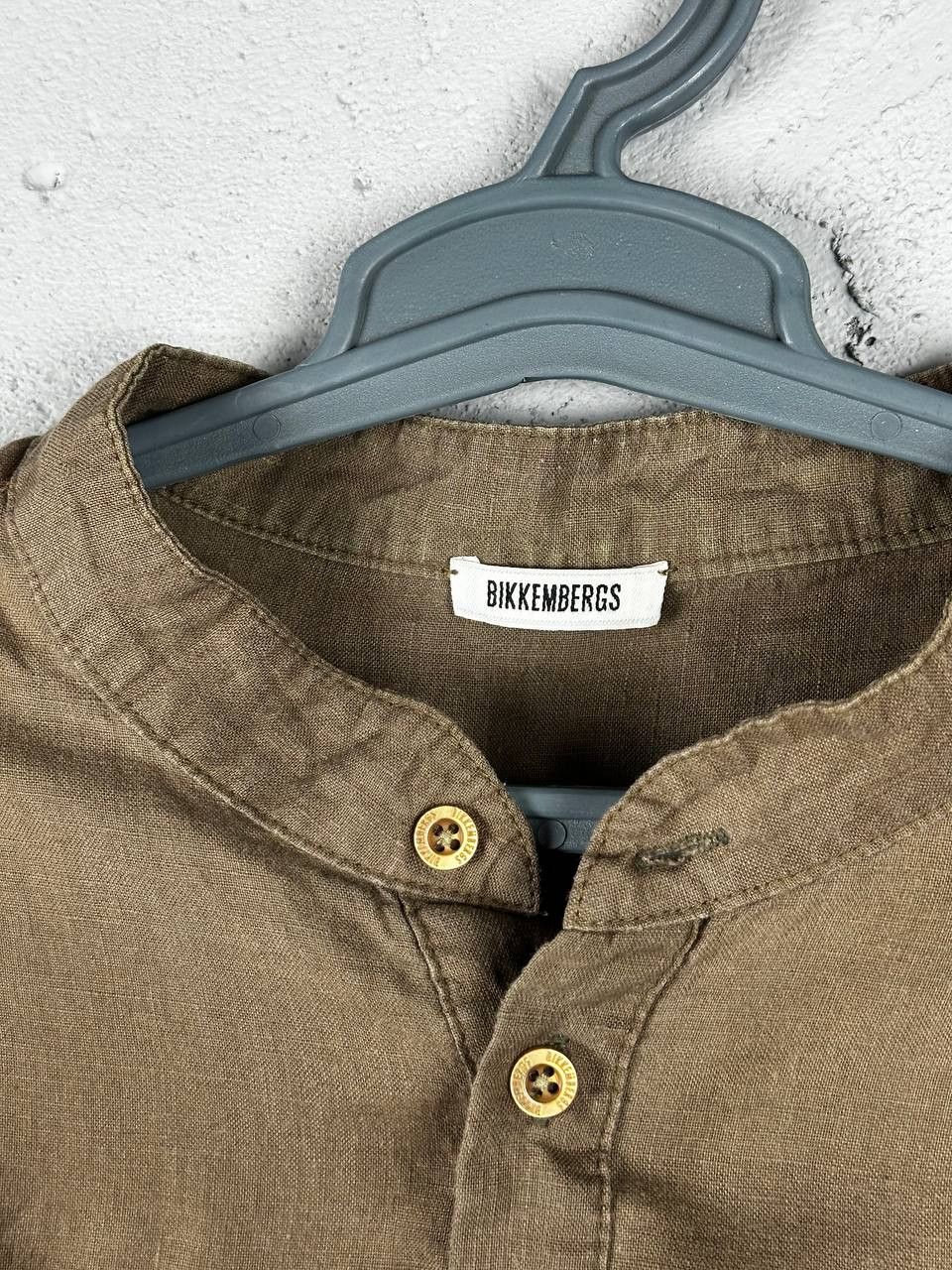 Dirk Bikkembergs Vintage Bikkembergs Linen Brown Collar Logo Shirt Size XXL Size US XXL / EU 58 / 5 - 5 Thumbnail