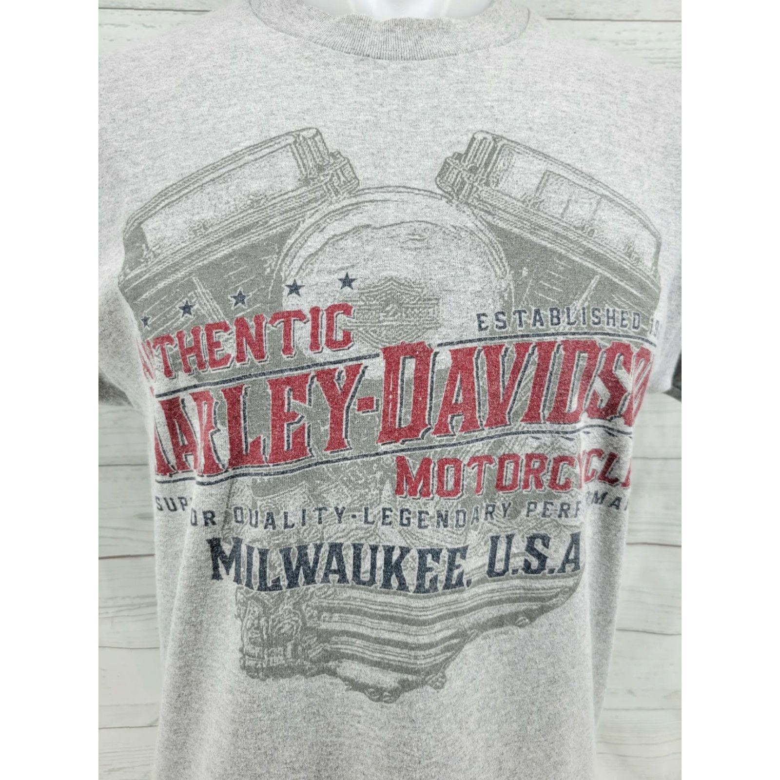 Harley Davidson Harley-Davidson Gray Mens Medium Graphic T Shirt Louisville Kentucky Casual Crew Neck Short Sleeve Vintage: No Size US M / EU 48-50 / 2 - 2 Thumbnail