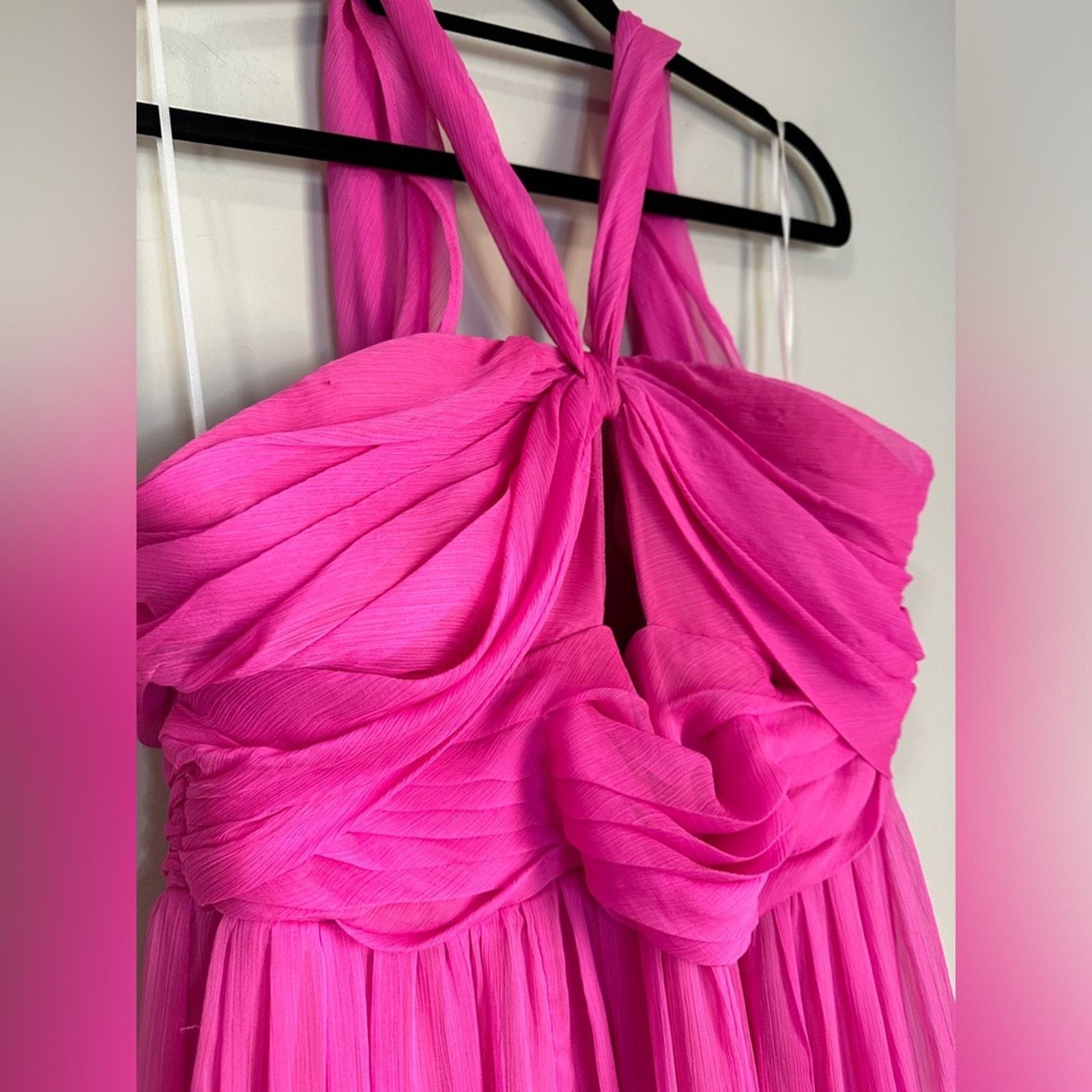 Adam Lippes Adam Lippes Size 14 Hot Pink Knot Front MaxiGown Dress Size XL / US 12-14 / IT 48-50 - 7 Thumbnail