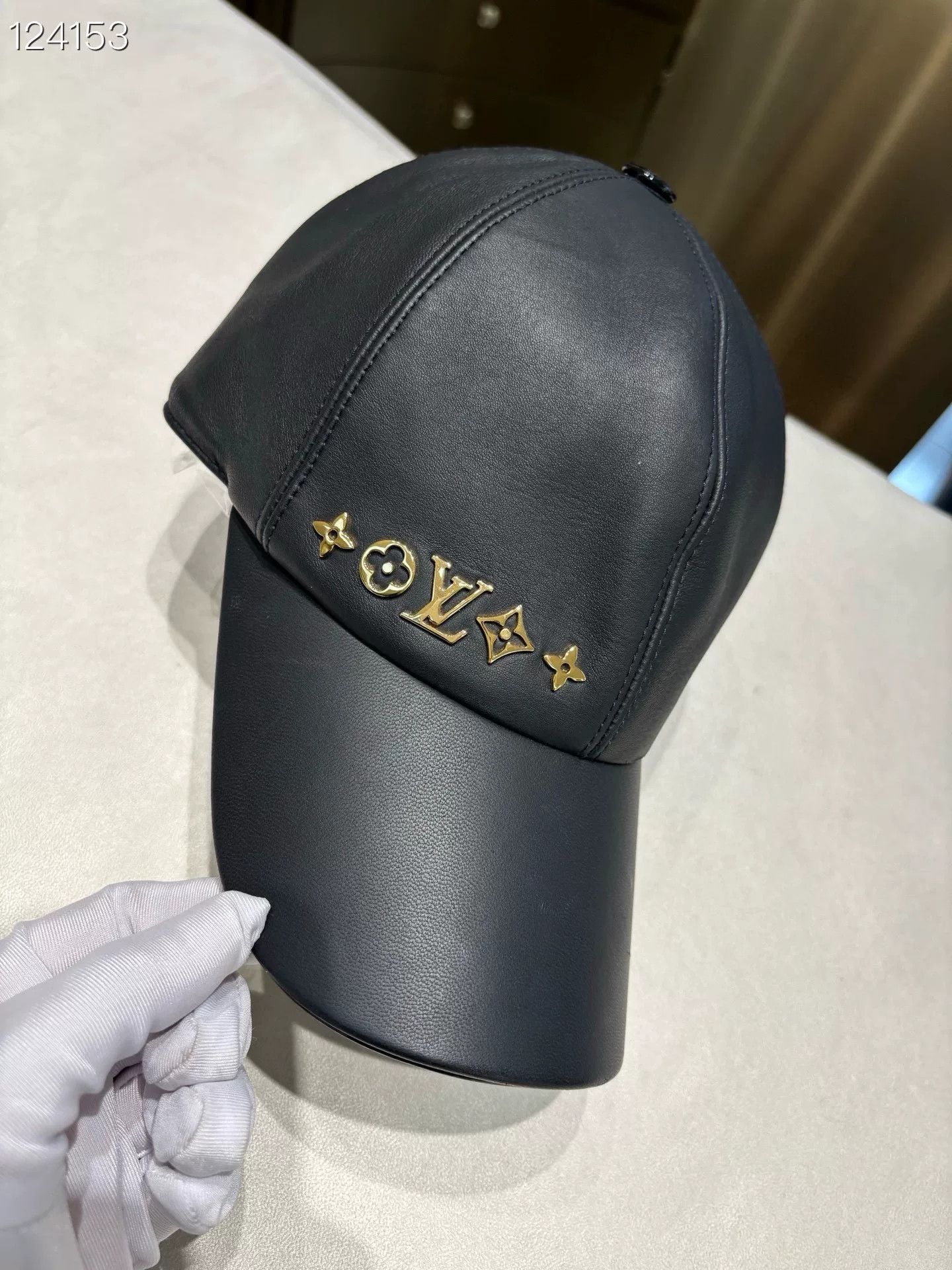 Louis Vuitton LV Leather Silk Logo Black Baseball Cap Size ONE SIZE - 1 Thumbnail