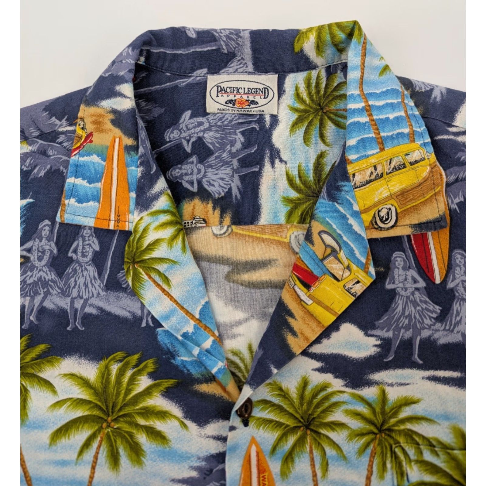 Vintage Pacific Legend Shirt Men's XL Hawaiian Cars Honolulu Blue Graphic Print USA Made Size US XL / EU 56 / 4 - 6 Thumbnail