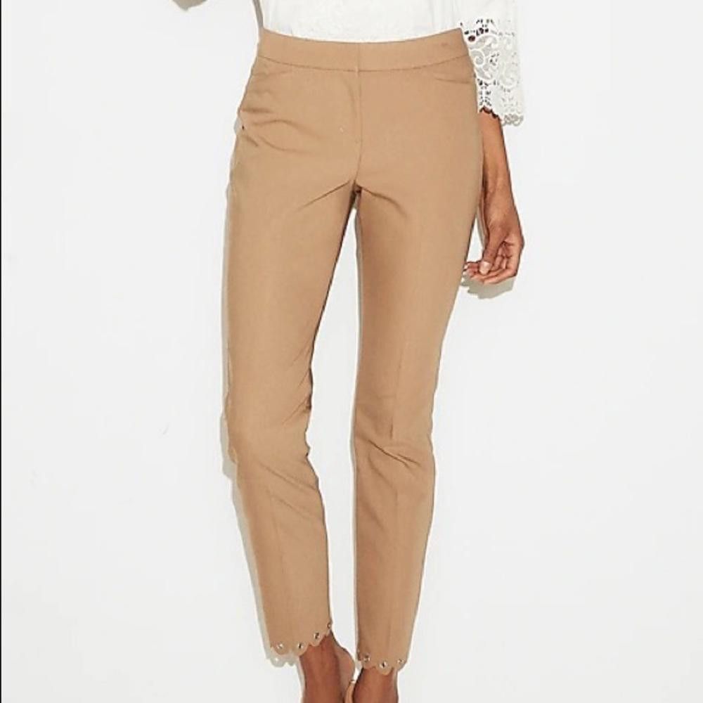 Express Express Tan Ankle Mid Rise Formal Work Pants Size 28" / US 6 / IT 42 - 1 Thumbnail