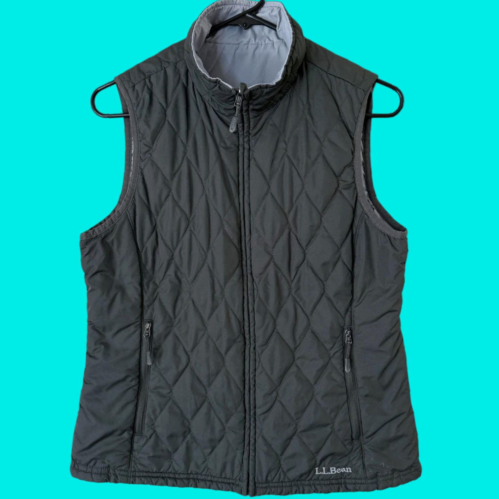 Vintage L.L. Bean Lightweight Reversible Quilted Vest Gray Women’s Small Outdoors Hiking Vest Size S / US 4 / IT 40 - 1 Thumbnail