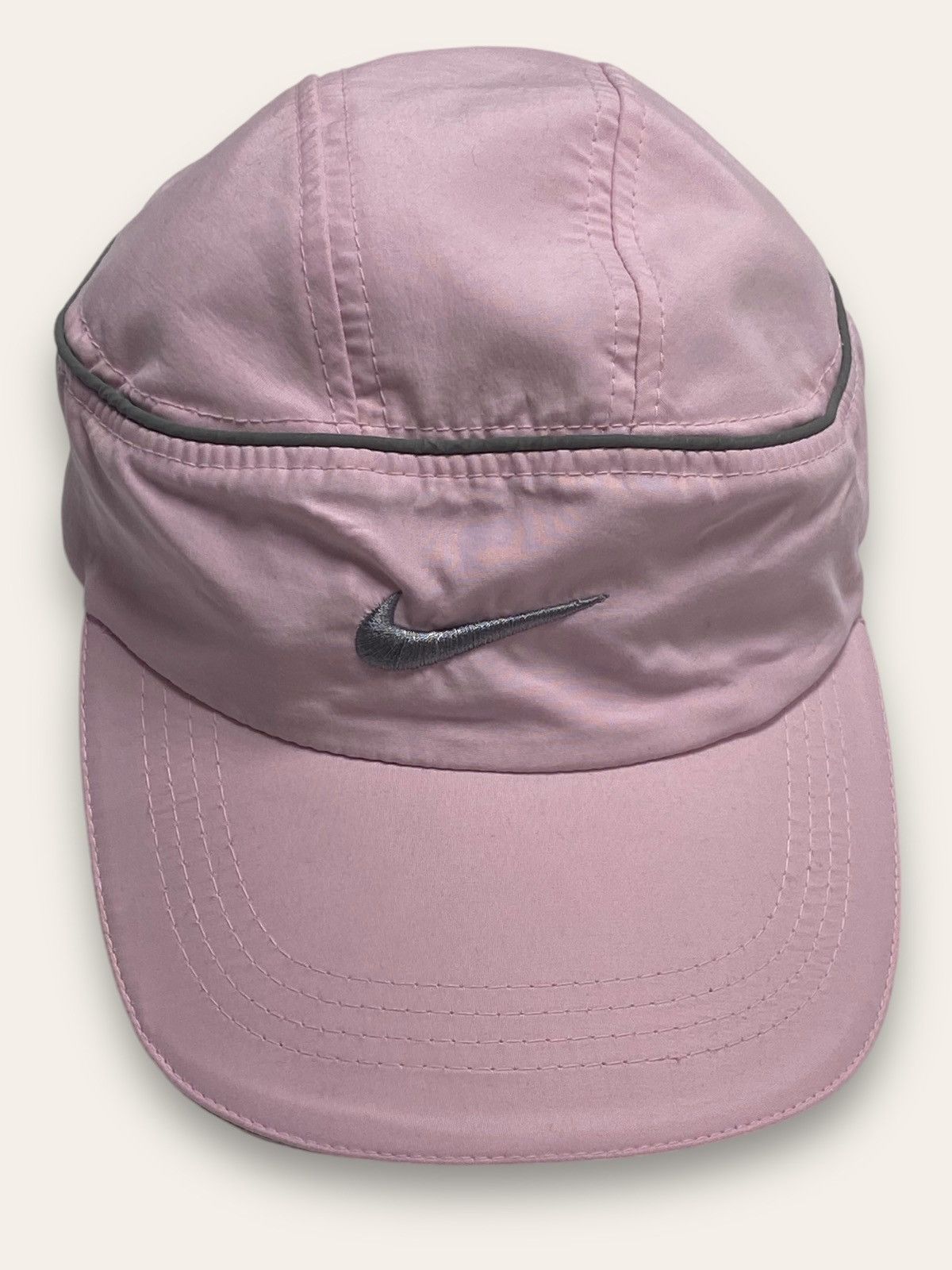Nike Vintage NIKE Reflective Stripes Pink Cap Swoosh Drill Y2K Size ONE SIZE - 2 Thumbnail