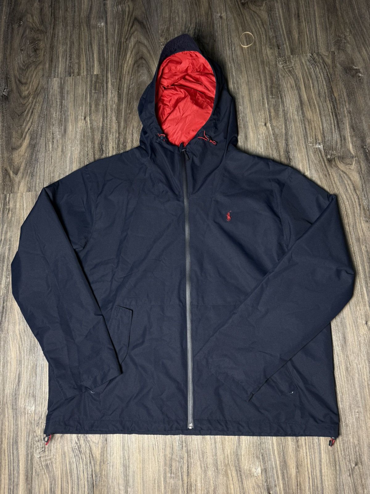 Polo Ralph Lauren Polo Ralph Lauren Hooded Jacket Navy Red Lined Windbreaker Size US XXL / EU 58 / 5 - 1 Thumbnail