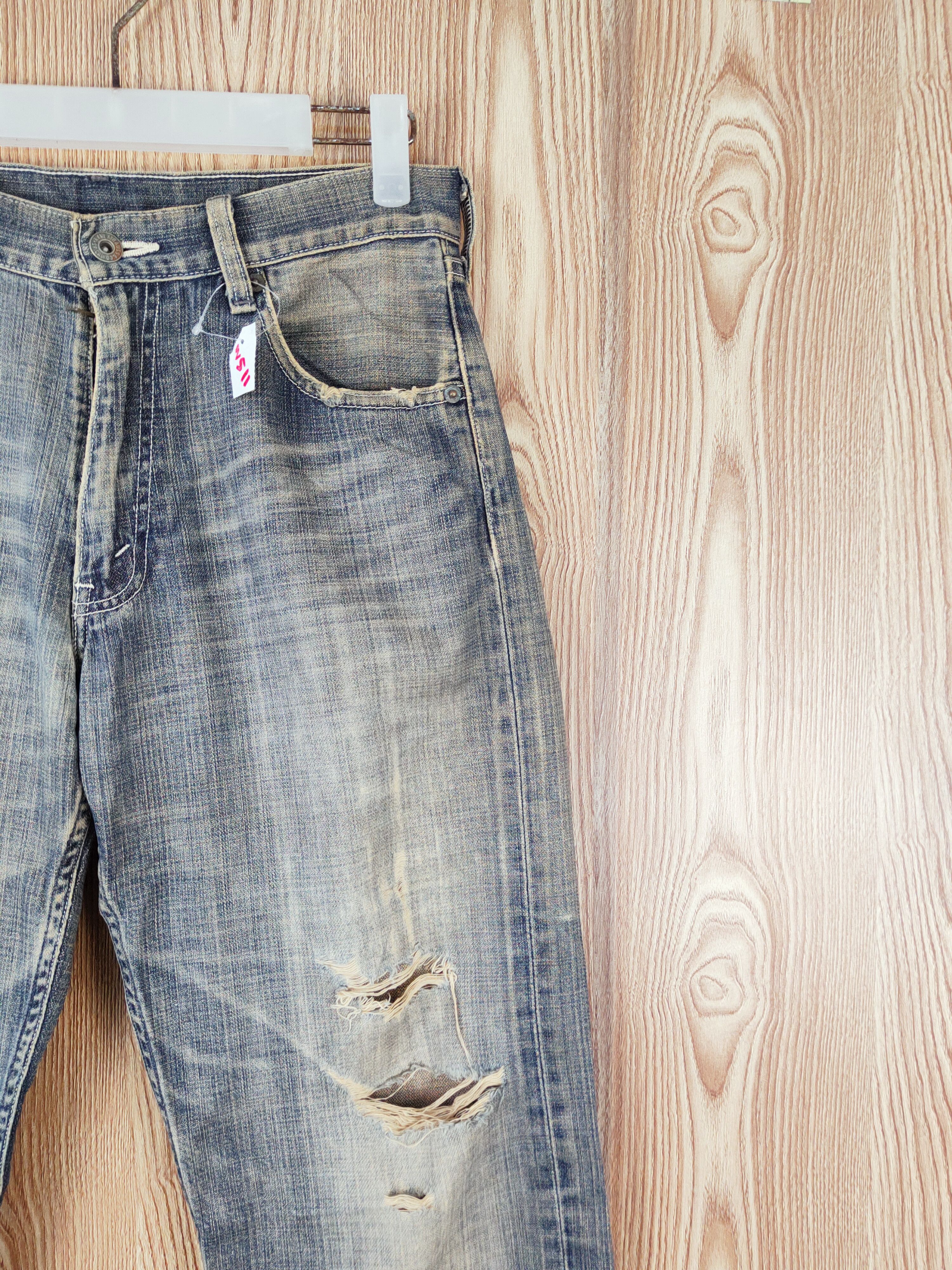 Japanese Brand 503 Levi's Dark Blue Faded Distressed Ripped Jeans #W511 Size US 30 / EU 46 - 5 Thumbnail