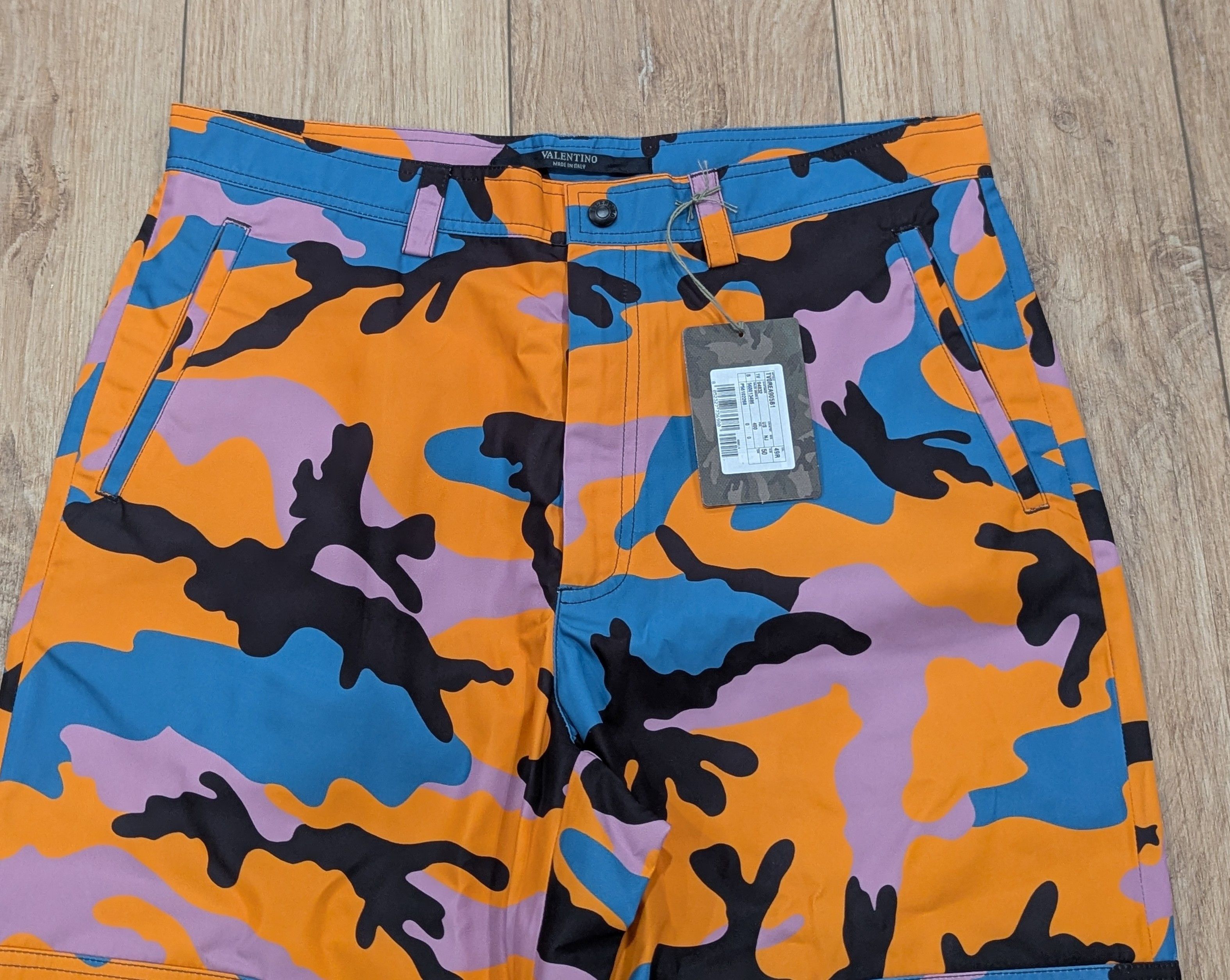 Valentino Valentino Camouflage Cargo Pants Orange Multi 50 US 34 Size US 34 / EU 50 - 2 Thumbnail