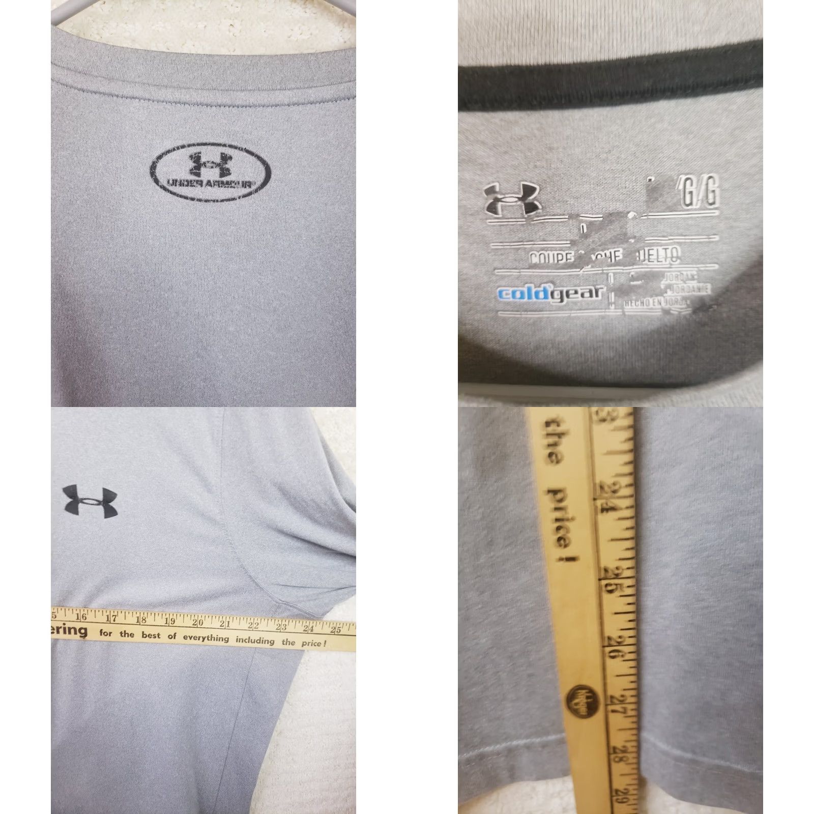 Under Armour Men's Under Armour Cold Gear Long Sleeve Mock Neck Shirt L Gray Size US L / EU 52-54 / 3 - 8 Thumbnail