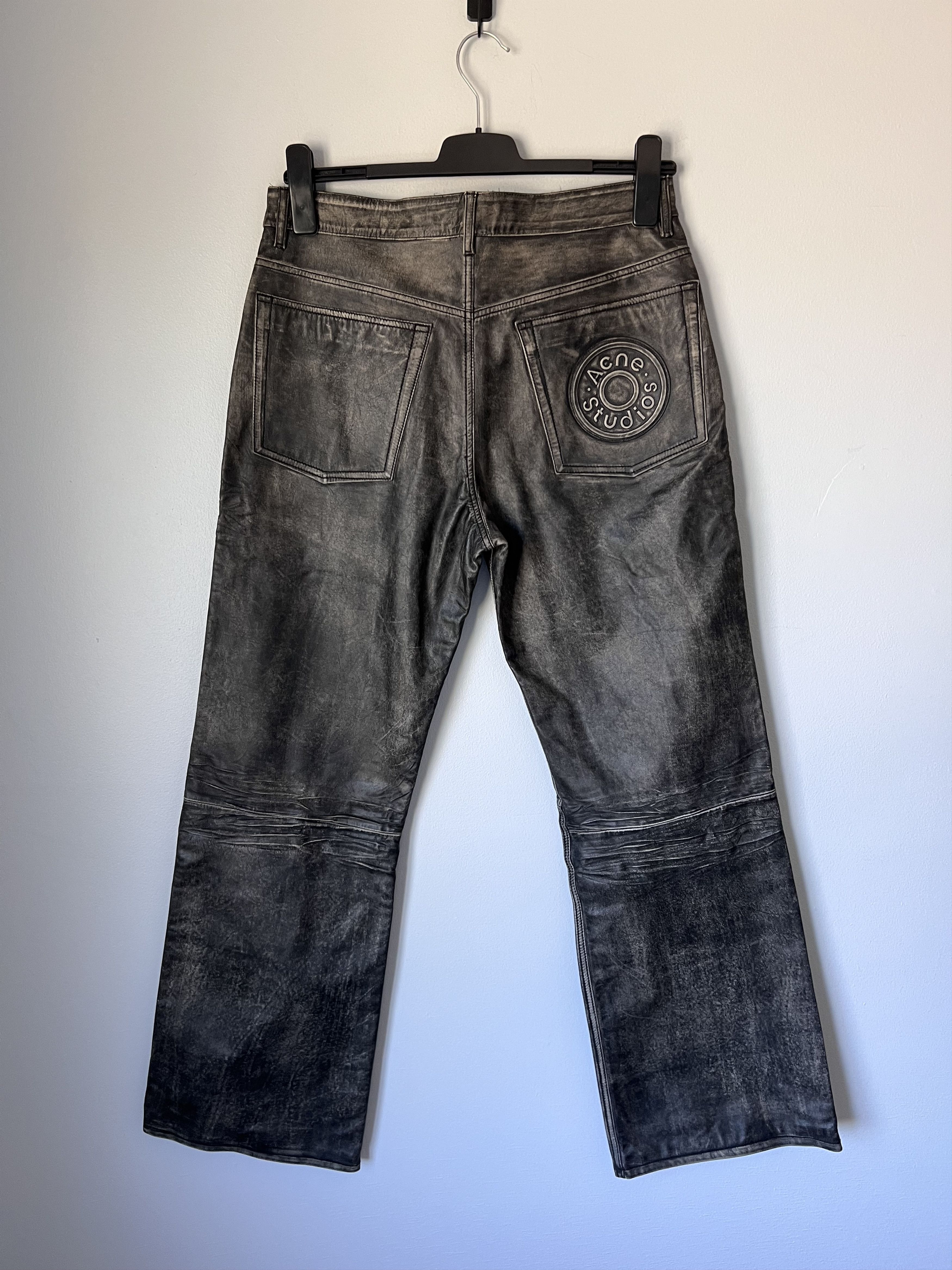 Acne Studios Acne Studios 2021 Sanding Leather Pants in Black Size US 32 / EU 48 - 4 Thumbnail