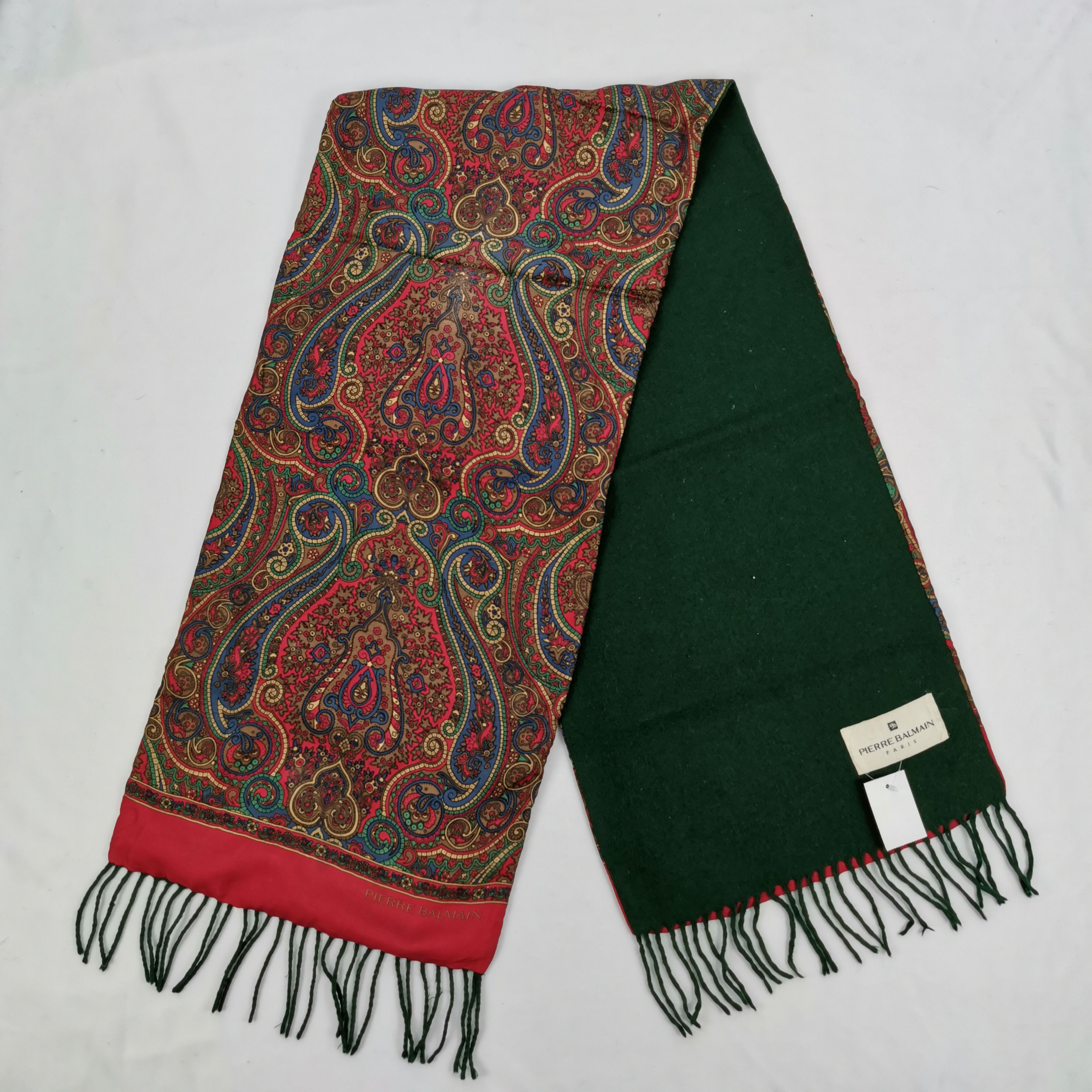 Vintage Pierre Balmain Scarf Muffler Silk Parsley Scarves