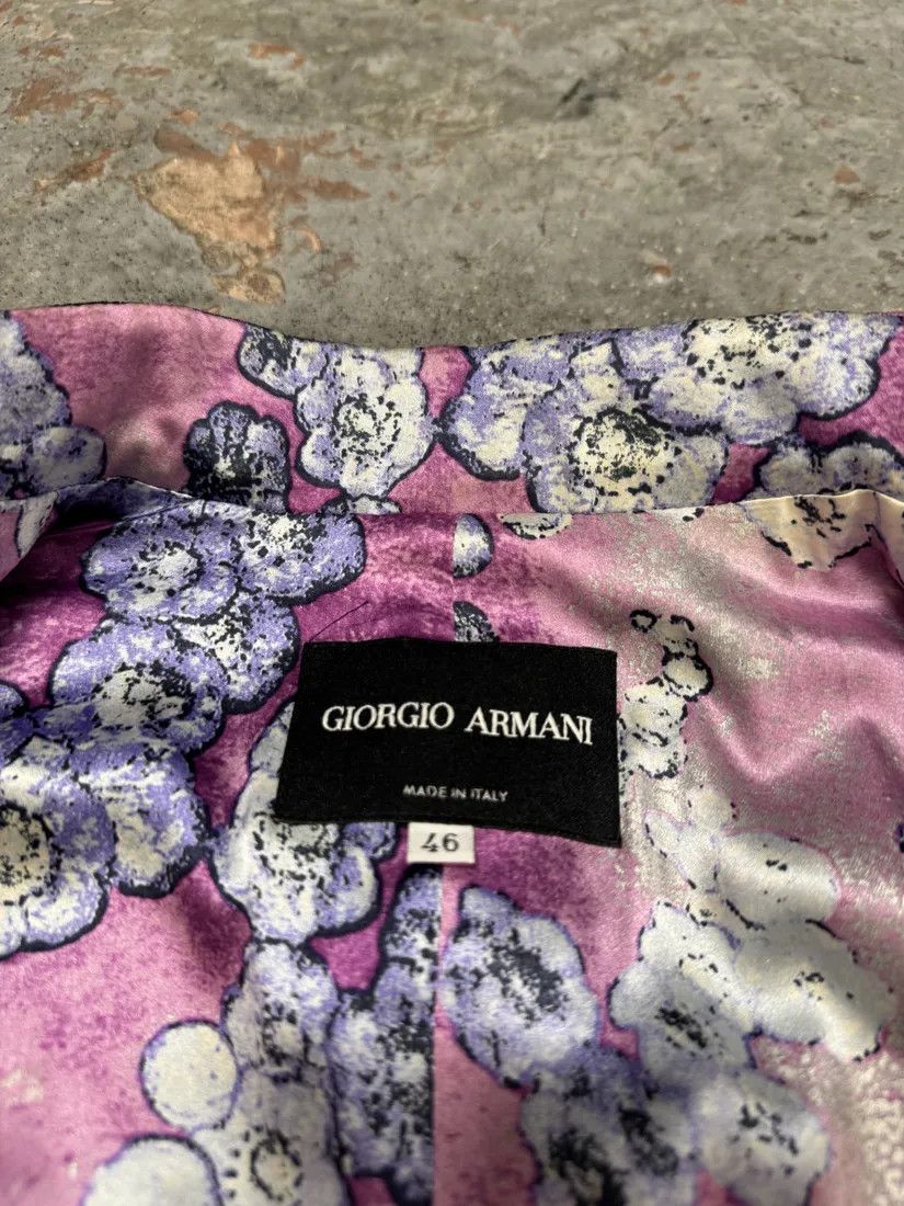 Designer × Giorgio Armani × Vintage Giorgio Armani Purple Lined Buttoned Jacket Size XS / US 0-2 / IT 36-38 - 7 Thumbnail