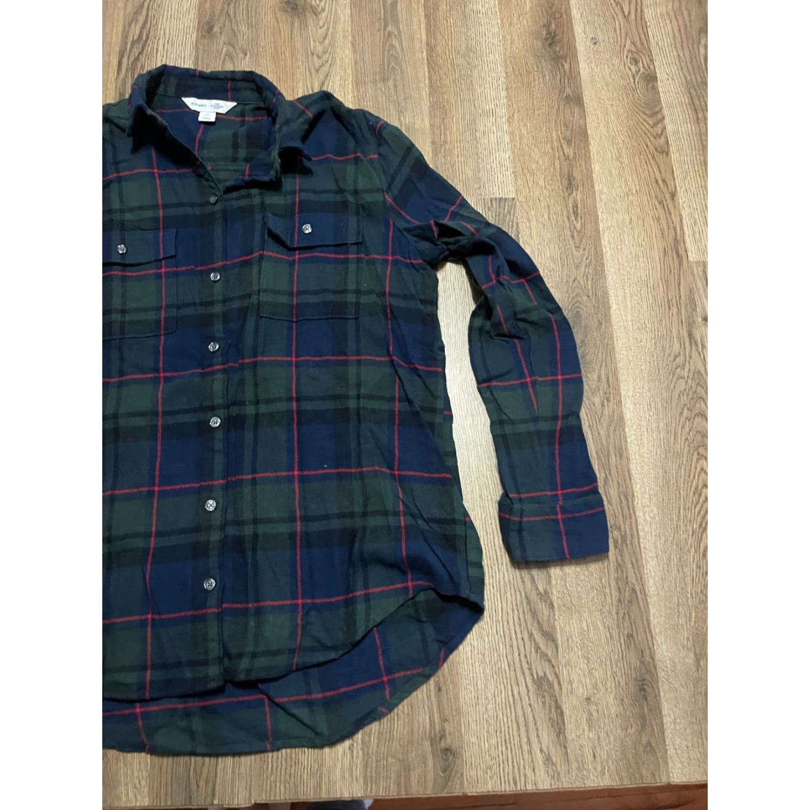Old Navy Old Navy Shirt Womens Medium Tall Plaid Button-Up Green Blue Red Casual Modern Womens Size M / US 6-8 / IT 42-44 - 4 Thumbnail