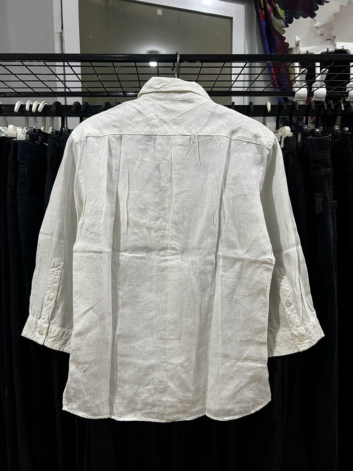 Tornado Mart Tornado Mart Linen White Shirt Size US M / EU 48-50 / 2 - 2 Thumbnail