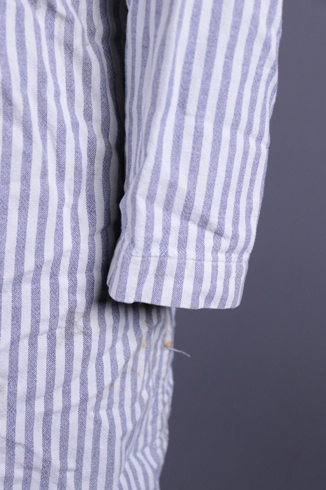 Designer Toast White Linen Stripe Blouson Midi Dress Size UK12 US8 M Size M / US 6-8 / IT 42-44 - 10 Thumbnail
