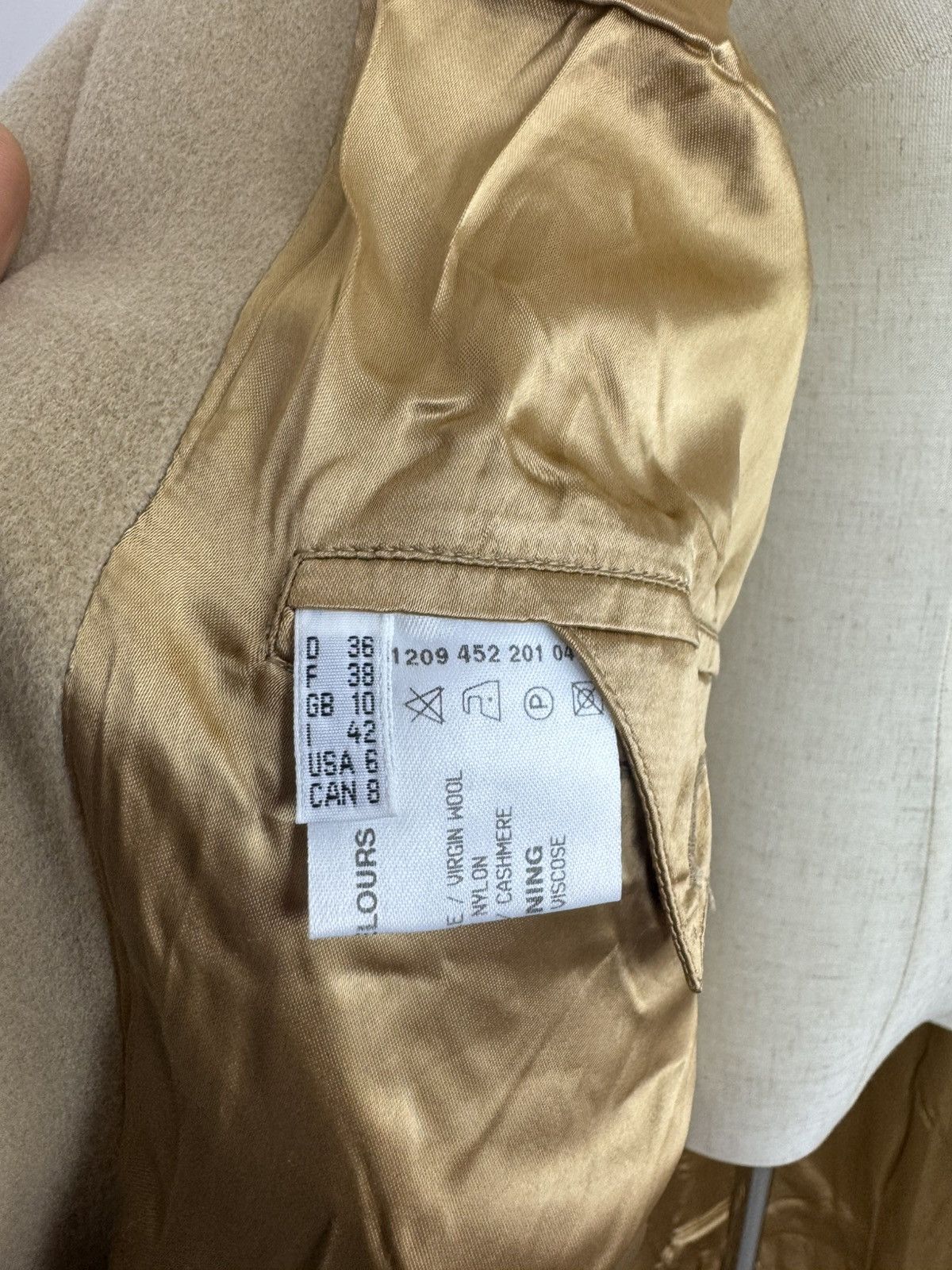 Other Delmod Wool Blend Coat Vintage Merino Velour Beige Peacoat Size S / US 4 / IT 40 - 9 Thumbnail