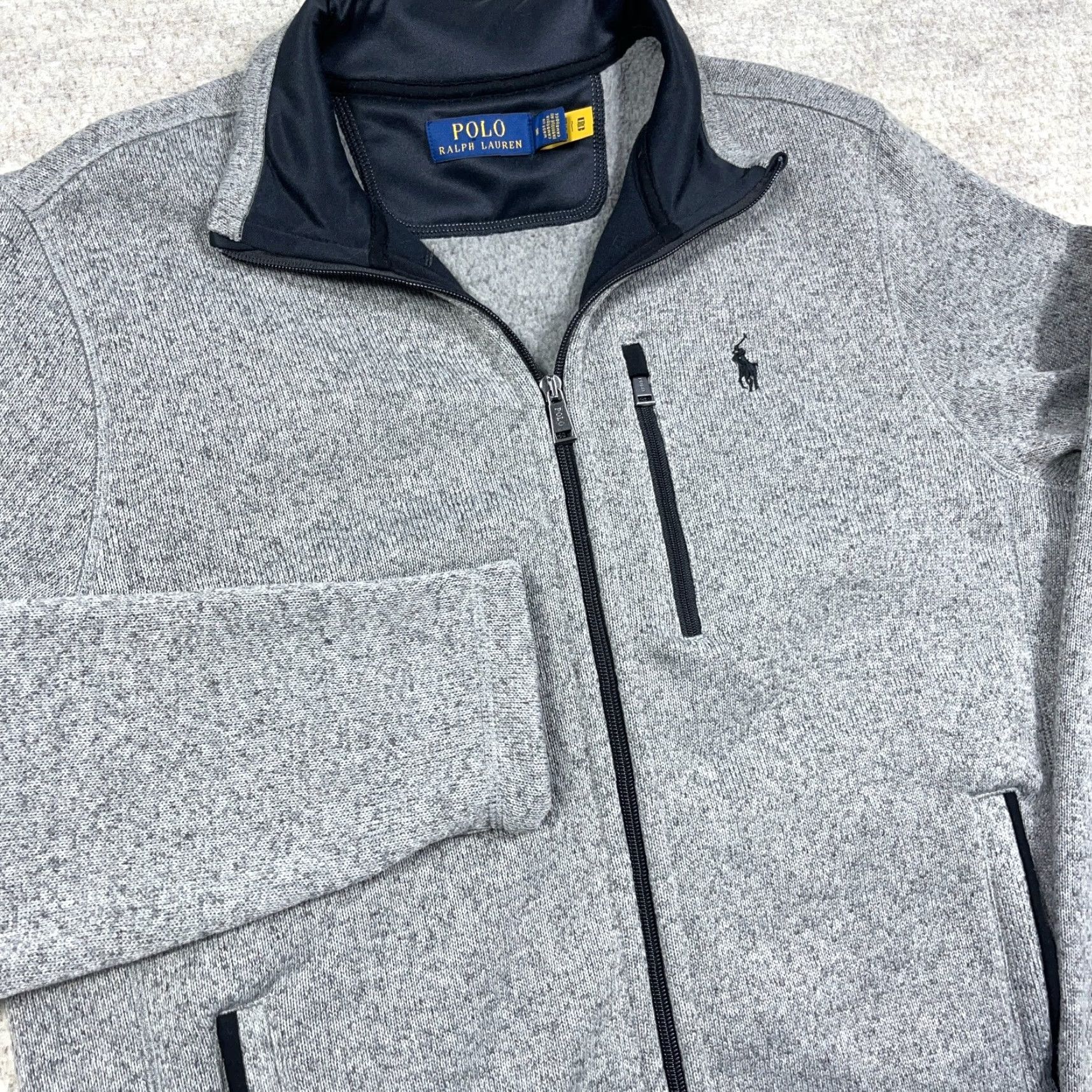 Polo Ralph Lauren Polo Ralph Lauren Jacket Men M Gray Full Zip Mock Neck Fleece Heather PRL | Track Jacket | Sports Classic Size US M / EU 48-50 / 2 - 3 Thumbnail
