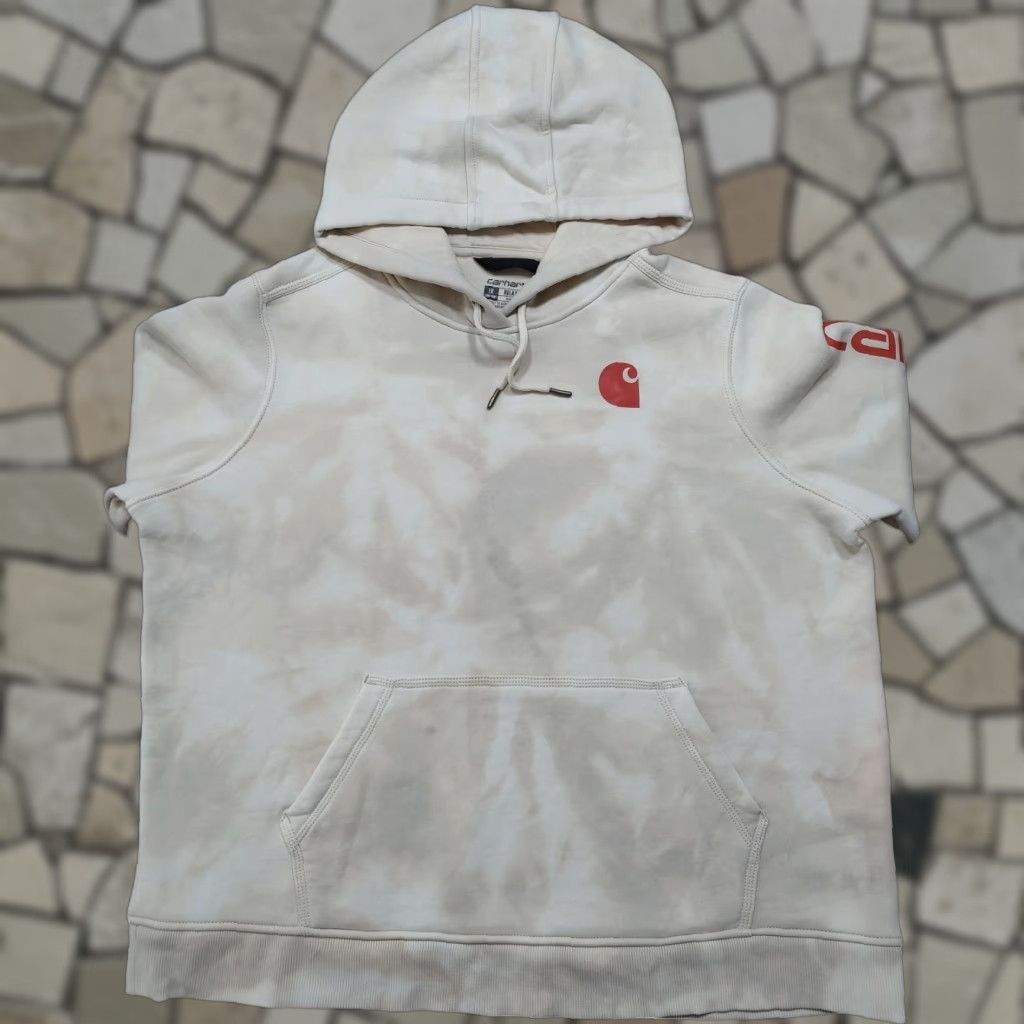 Carhartt VINTAGE Carhartt Womens Plus 1X Hoodie Pullover Sweatshirt Tie Dye Beige Long Sleeve Drawstring 52 in Activewear Womens Size XL / US 12-14 / IT 48-50 - 1 Thumbnail