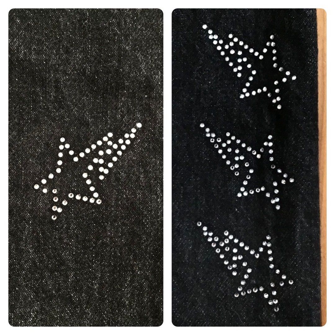 Bape × Swarovski Swarovski BAPE STA black denim pants a bathing ape ★size S Size US 30 / EU 46 - 4 Thumbnail