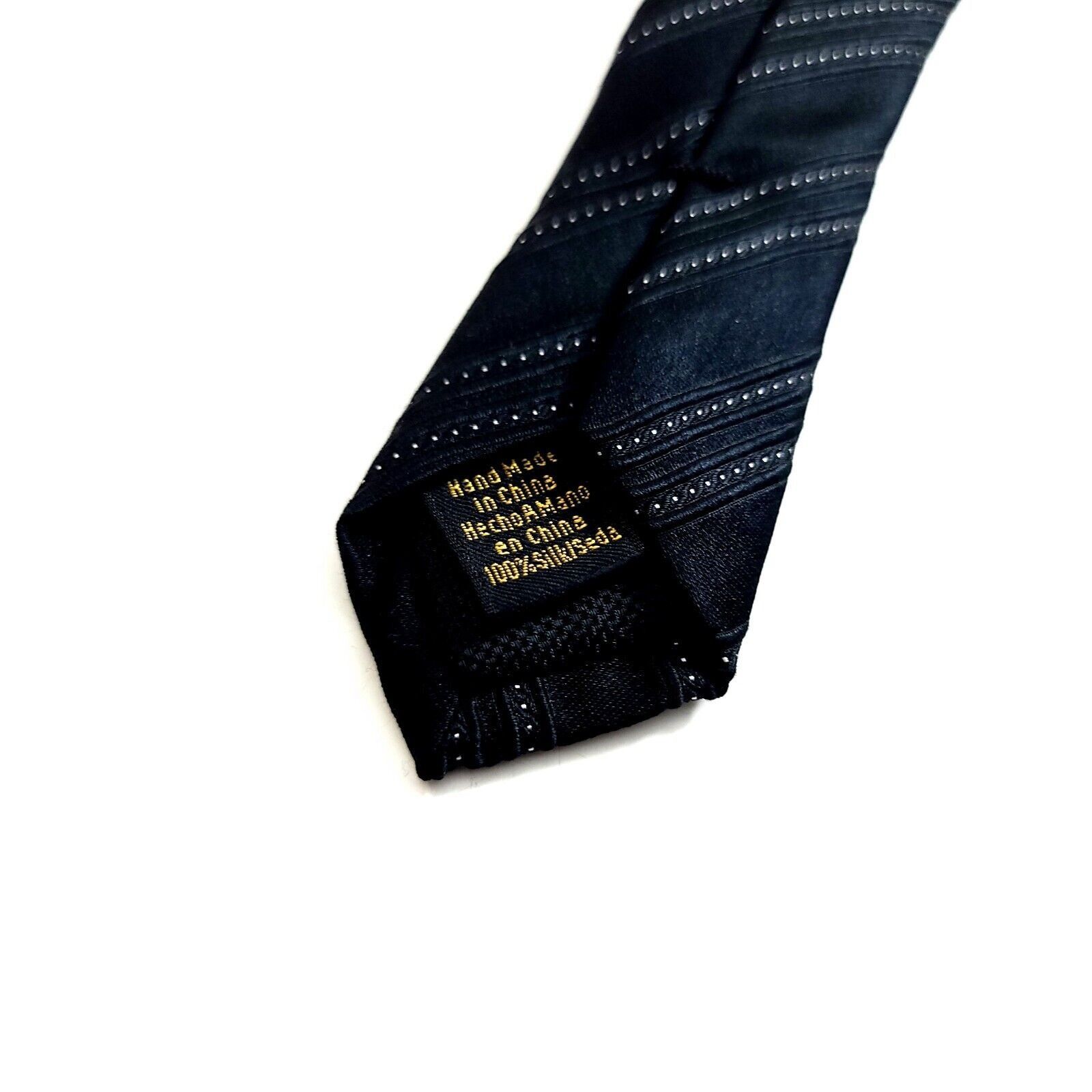 Designer Donald J Trump Black Woven Striped Silk Tie Size ONE SIZE - 4 Thumbnail