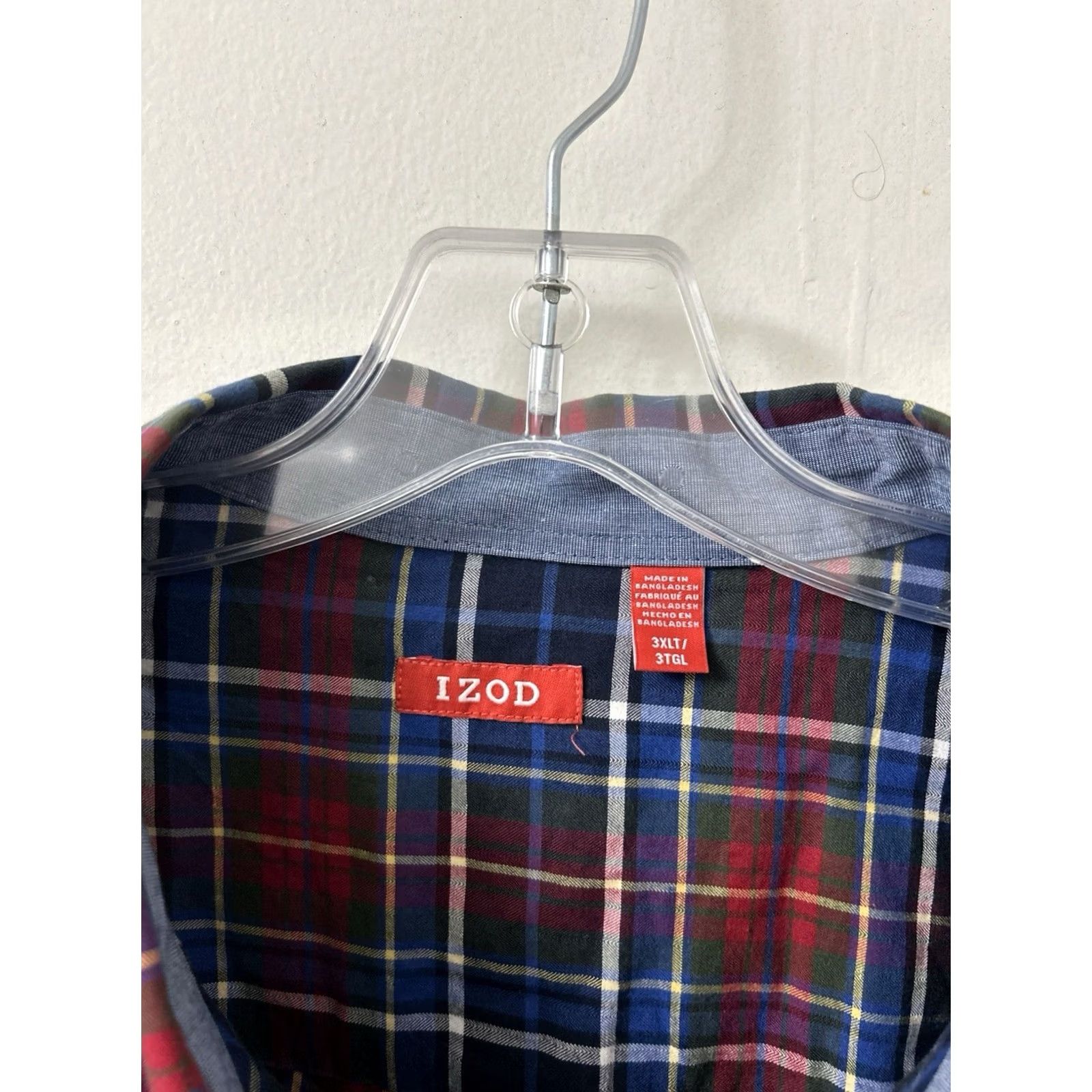 Izod IZOD Shirt Mens 3XL Midnight Blue Heritage Tartan Plaid Button Down L/S NWT Size US XXL / EU 58 / 5 - 6 Thumbnail