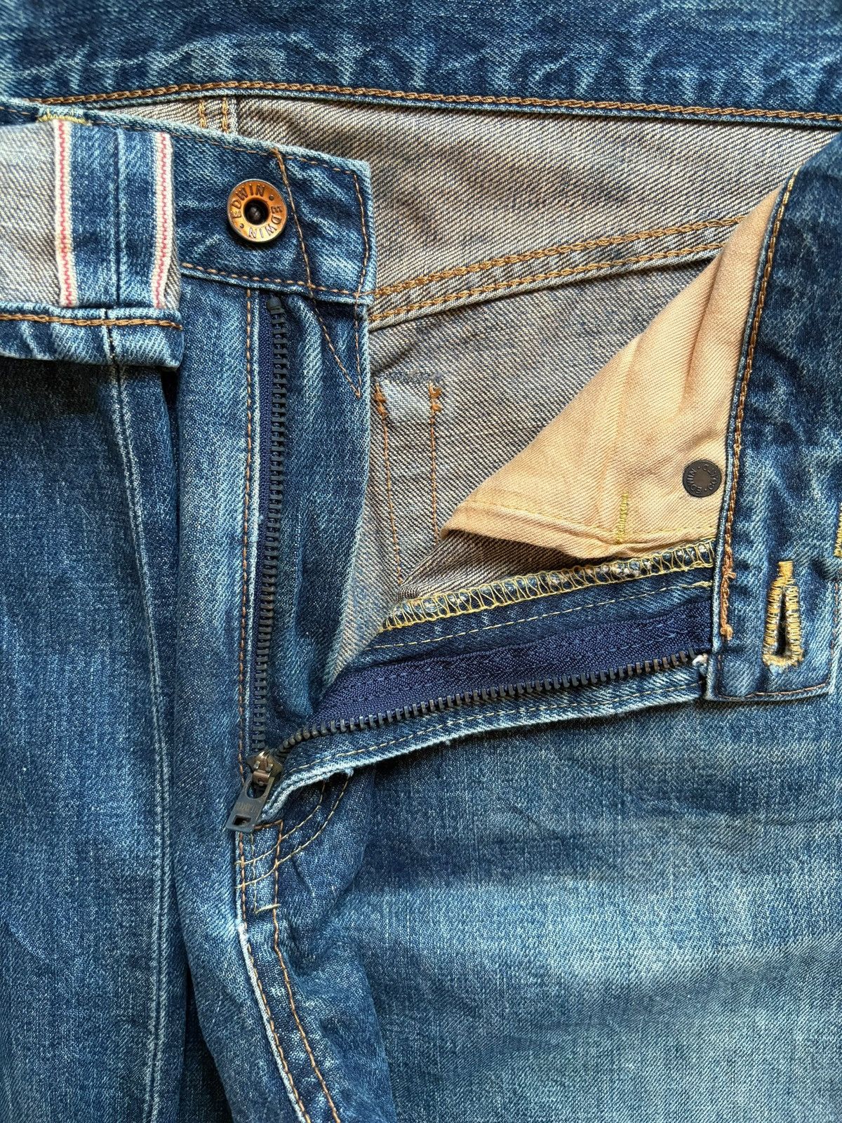 Edwin Vintage Japanese Edwin 505x Selvedge Mud Wash Baggy Jeans Size US 30 / EU 46 - 10 Thumbnail