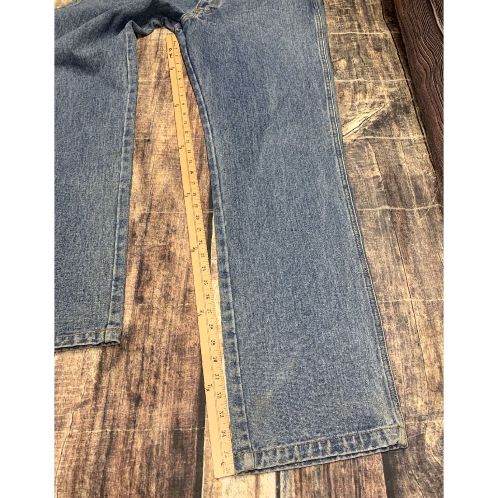 Denime Old Mill Jeans Men's Relaxed Fit 5 Pocket Denim Blue 38x36 Straight Leg Cotton Size US 38 / EU 54 - 3 Thumbnail